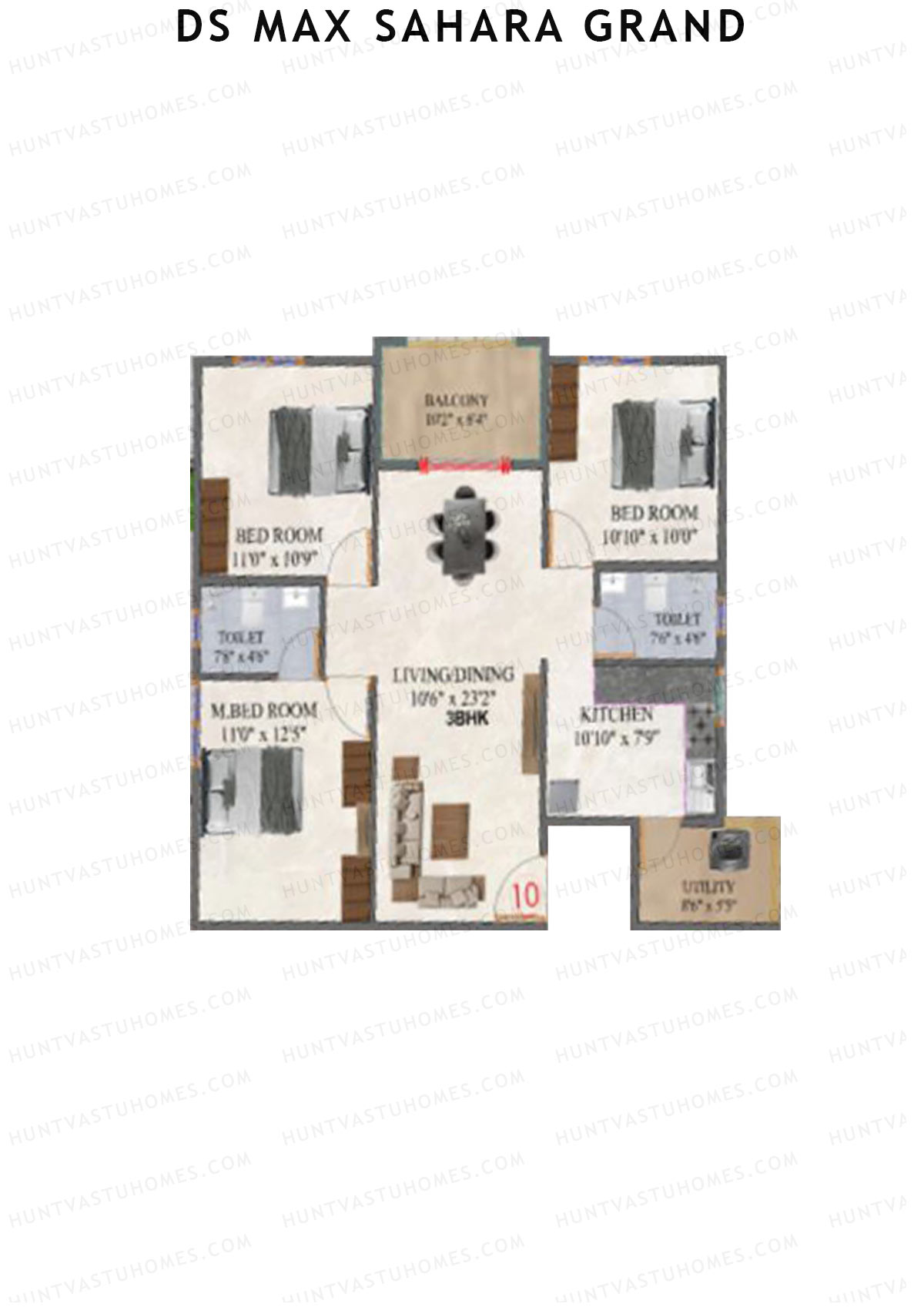 DS MAX Sahara Grand Tower 1 Unit 10 Floor Plan