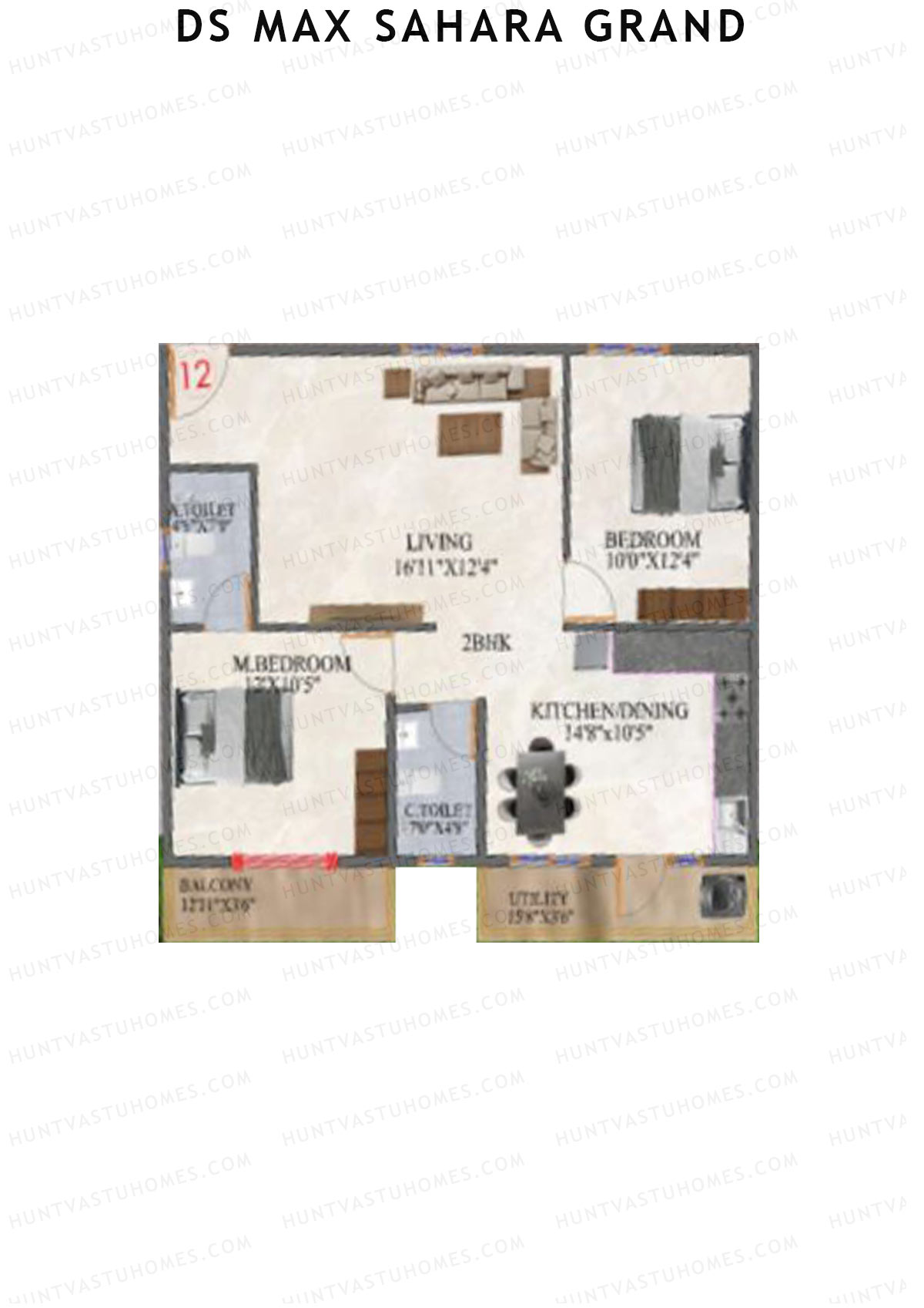 DS MAX Sahara Grand Tower 1 Unit 14 Floor Plan