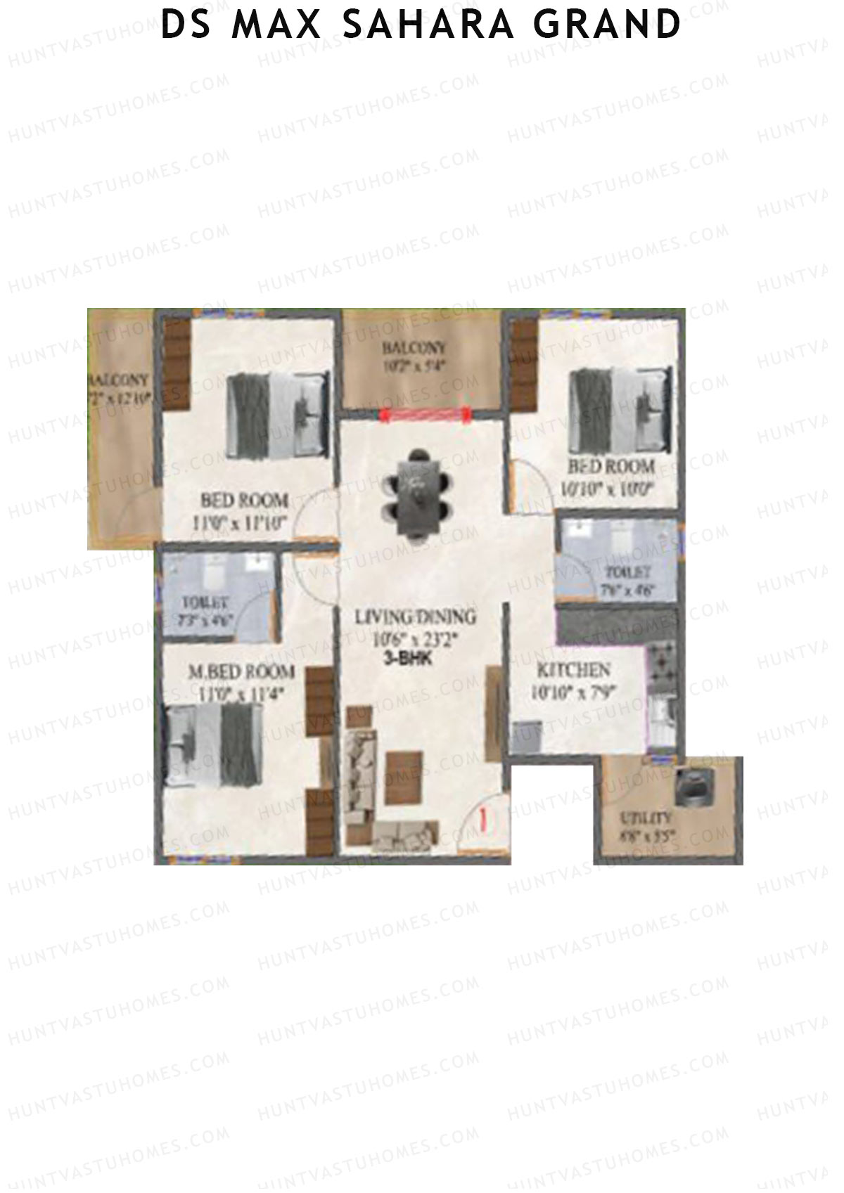 DS MAX Sahara Grand Tower 1 Unit 1 Floor Plan