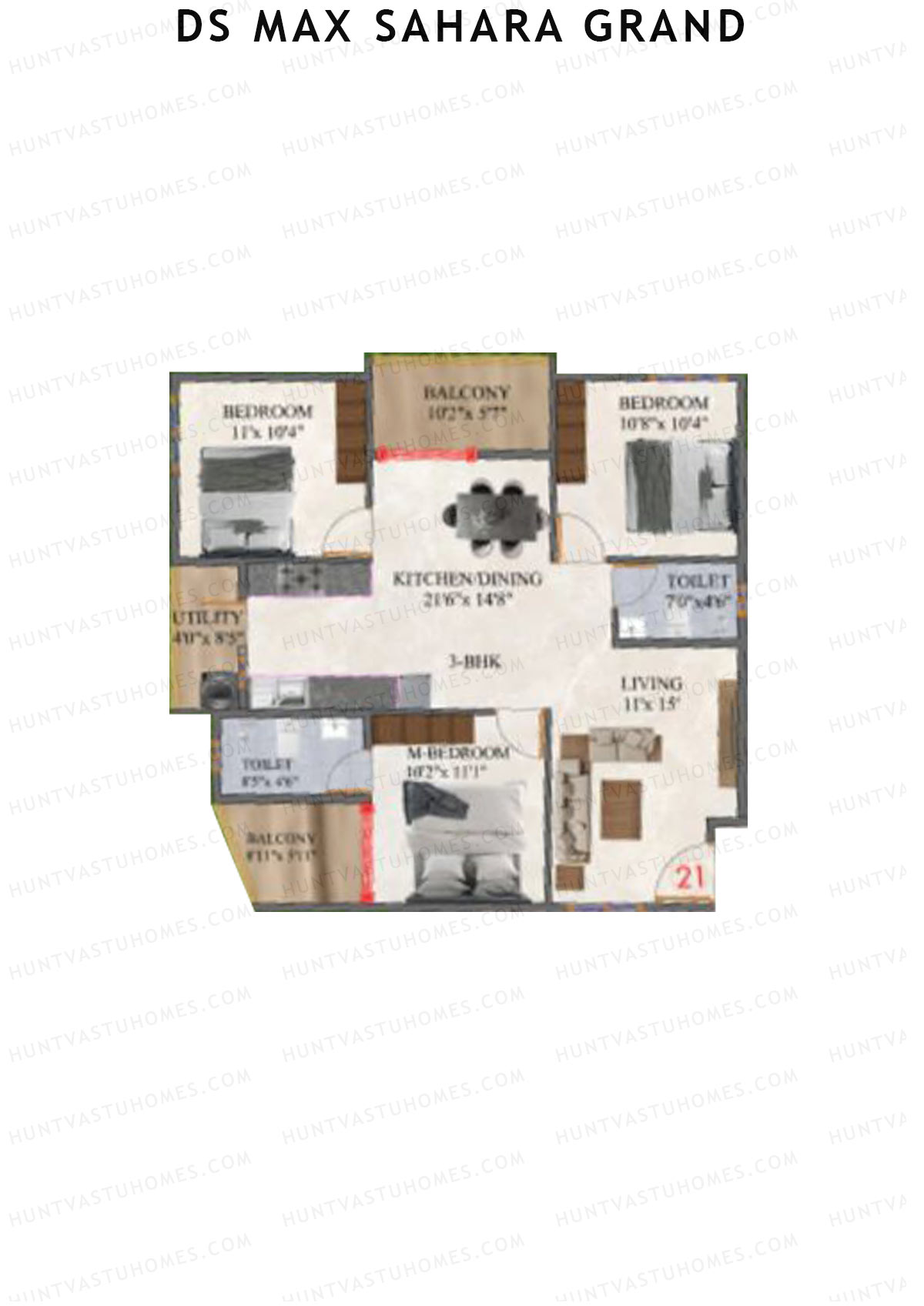 DS MAX Sahara Grand Tower 1 Unit 21 Floor Plan