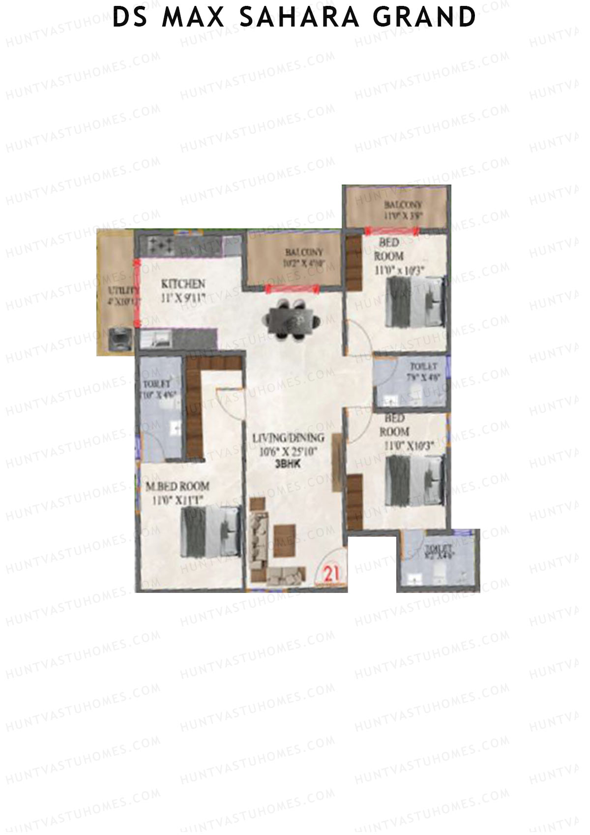 DS MAX Sahara Grand Tower 1 Unit 21 Floor Plan