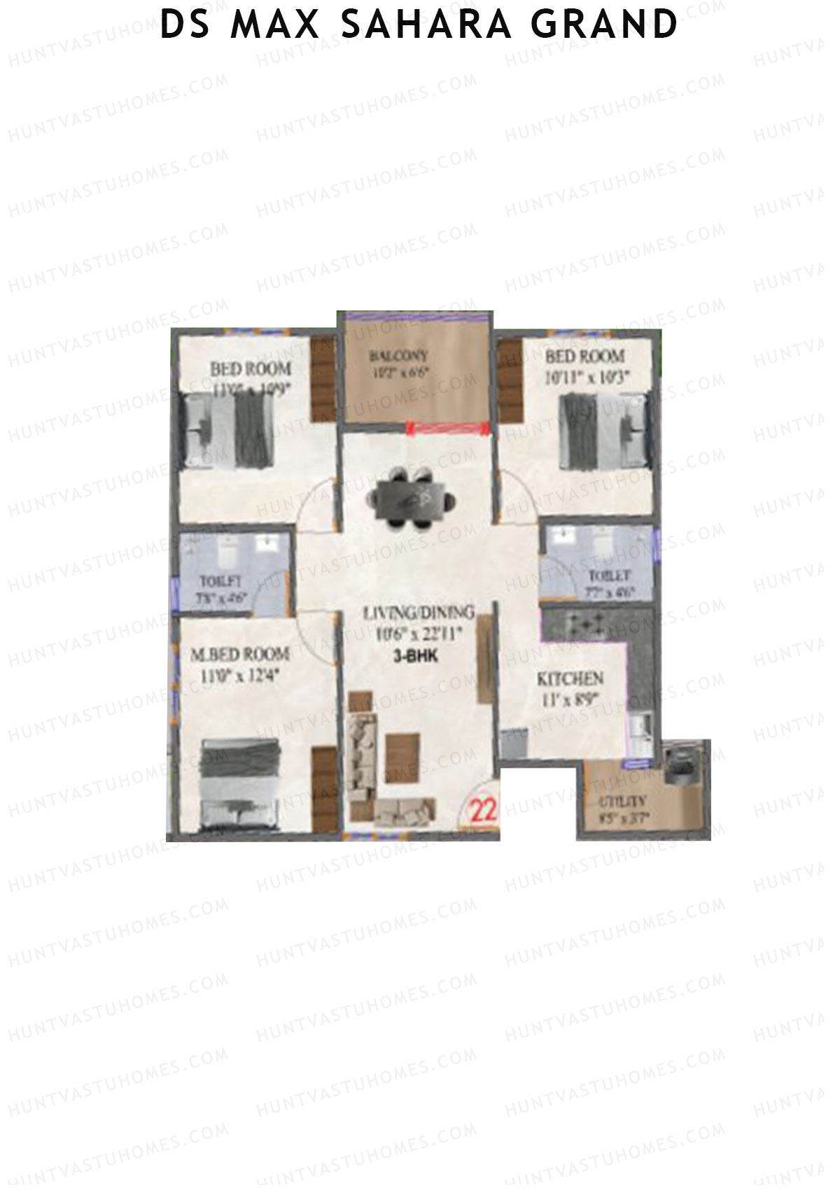 DS MAX Sahara Grand Tower 1 Unit 23 Floor Plan