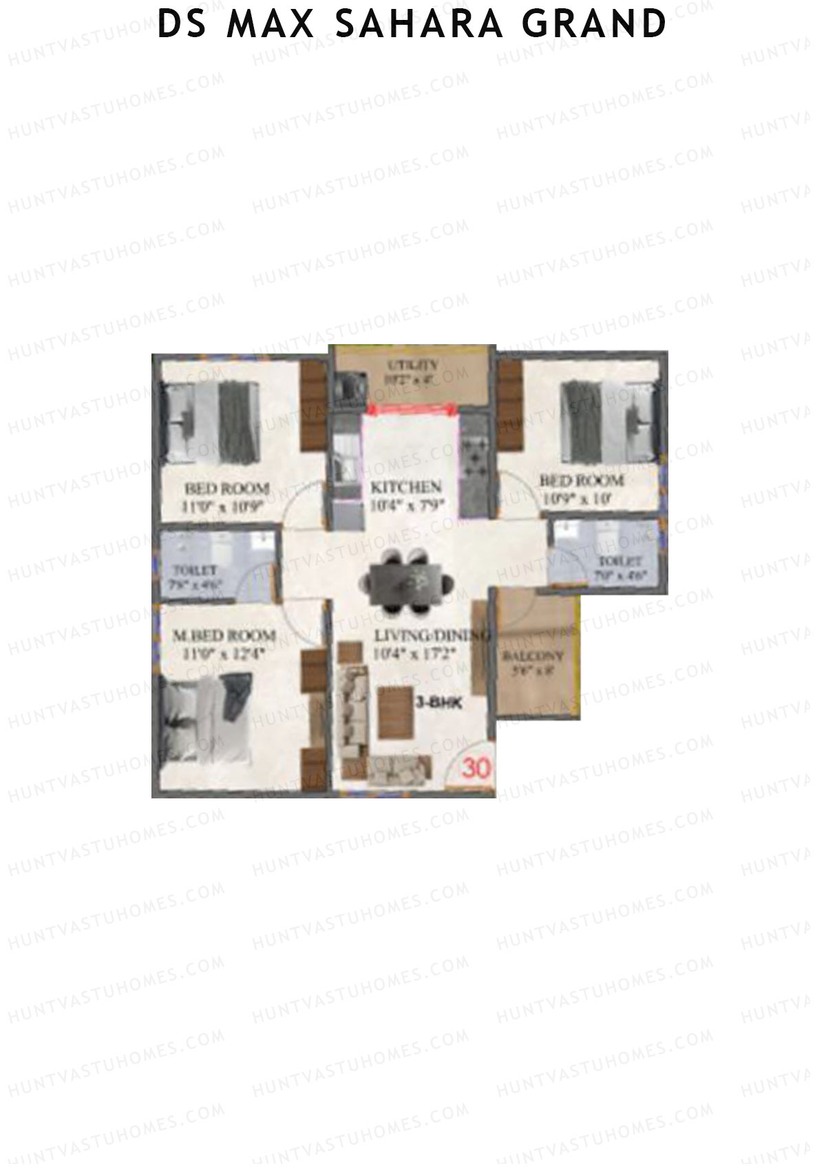 DS MAX Sahara Grand Tower 1 Unit 30 Floor Plan
