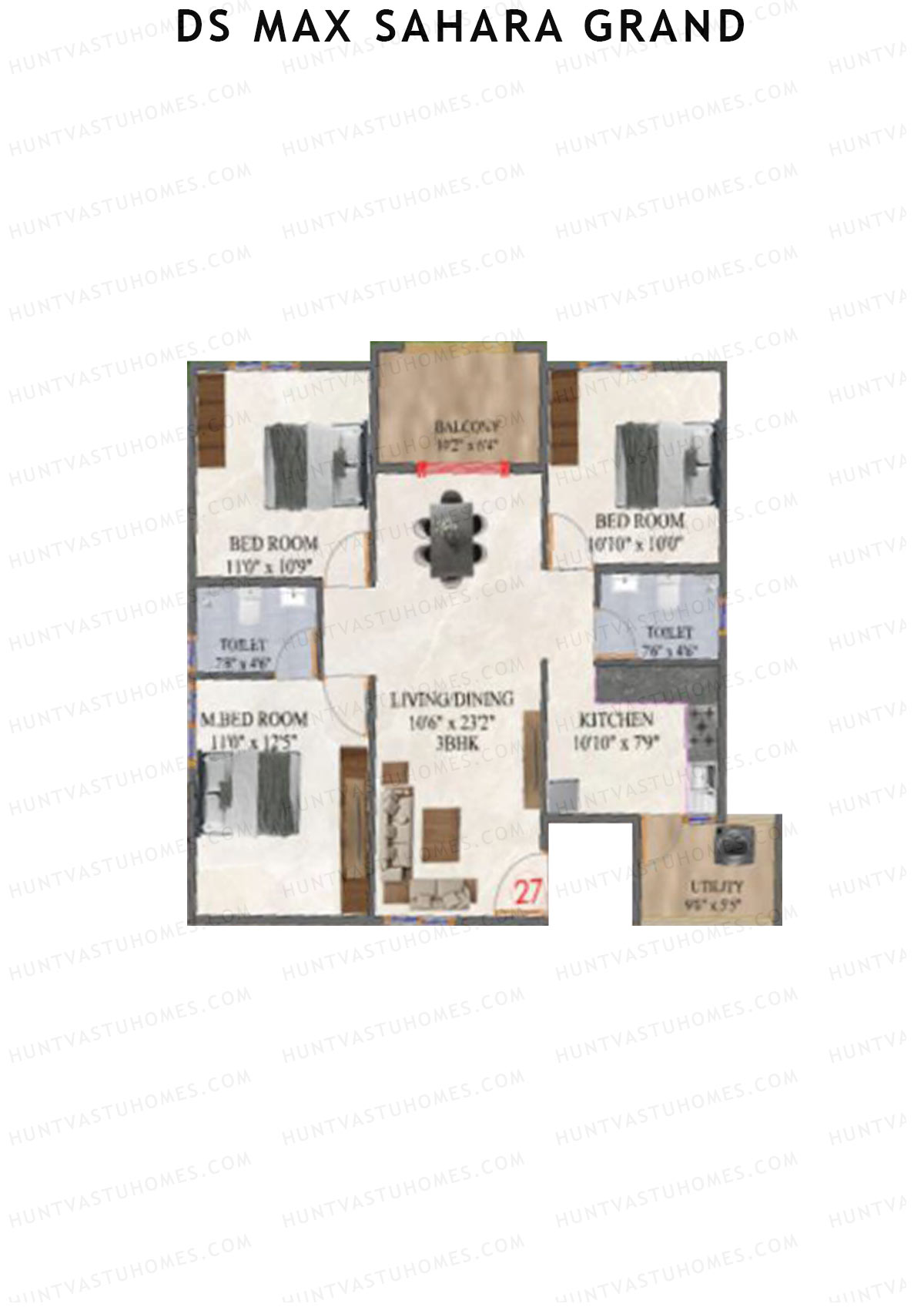 DS MAX Sahara Grand Tower 1 Unit 30 Floor Plan