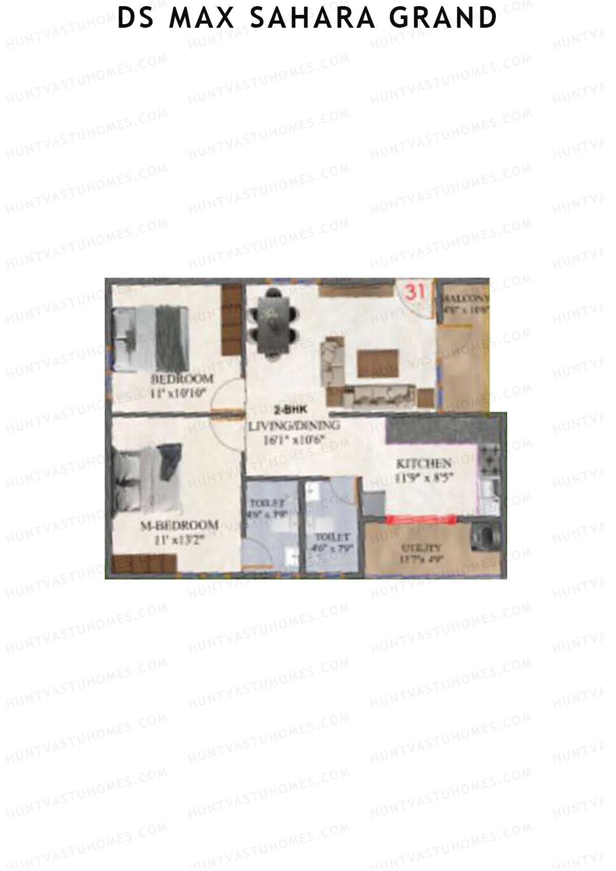 DS MAX Sahara Grand Tower 1 Unit 31 Floor Plan
