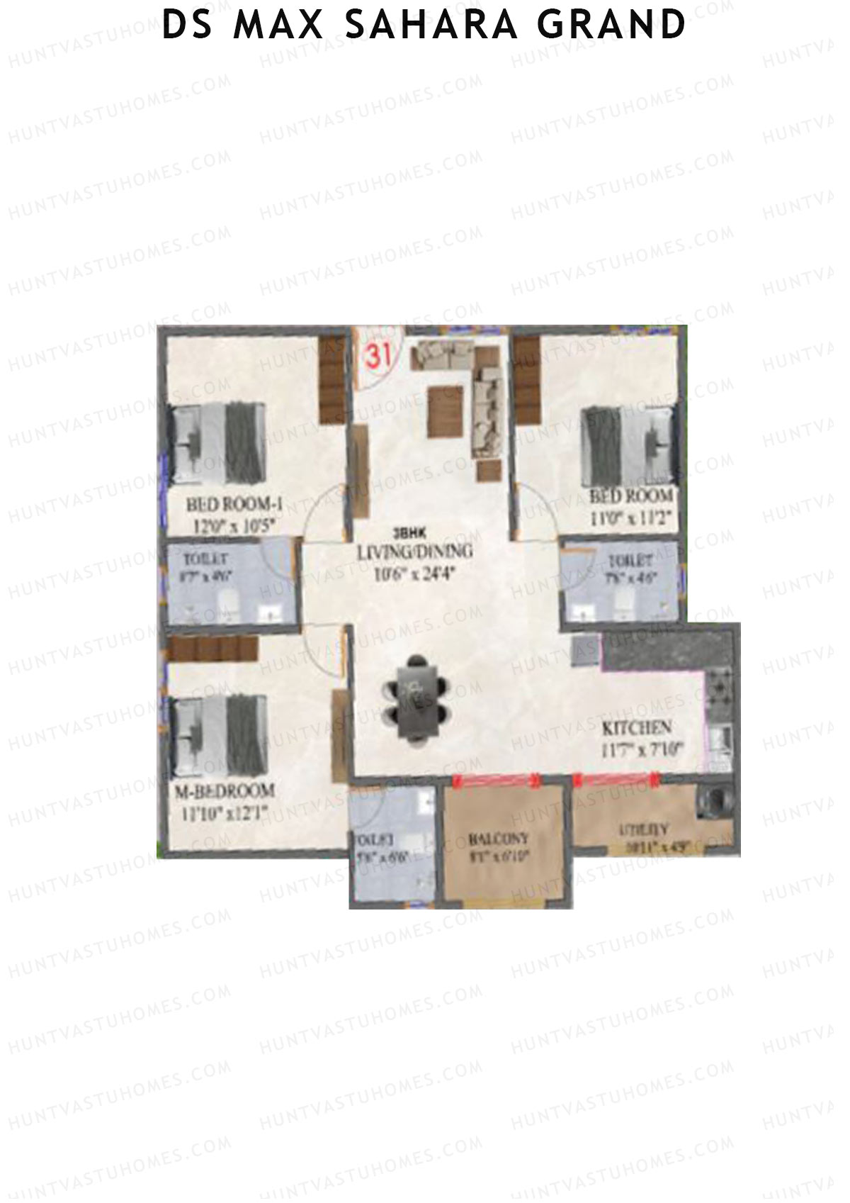 DS MAX Sahara Grand Tower 1 Unit 31 Floor Plan