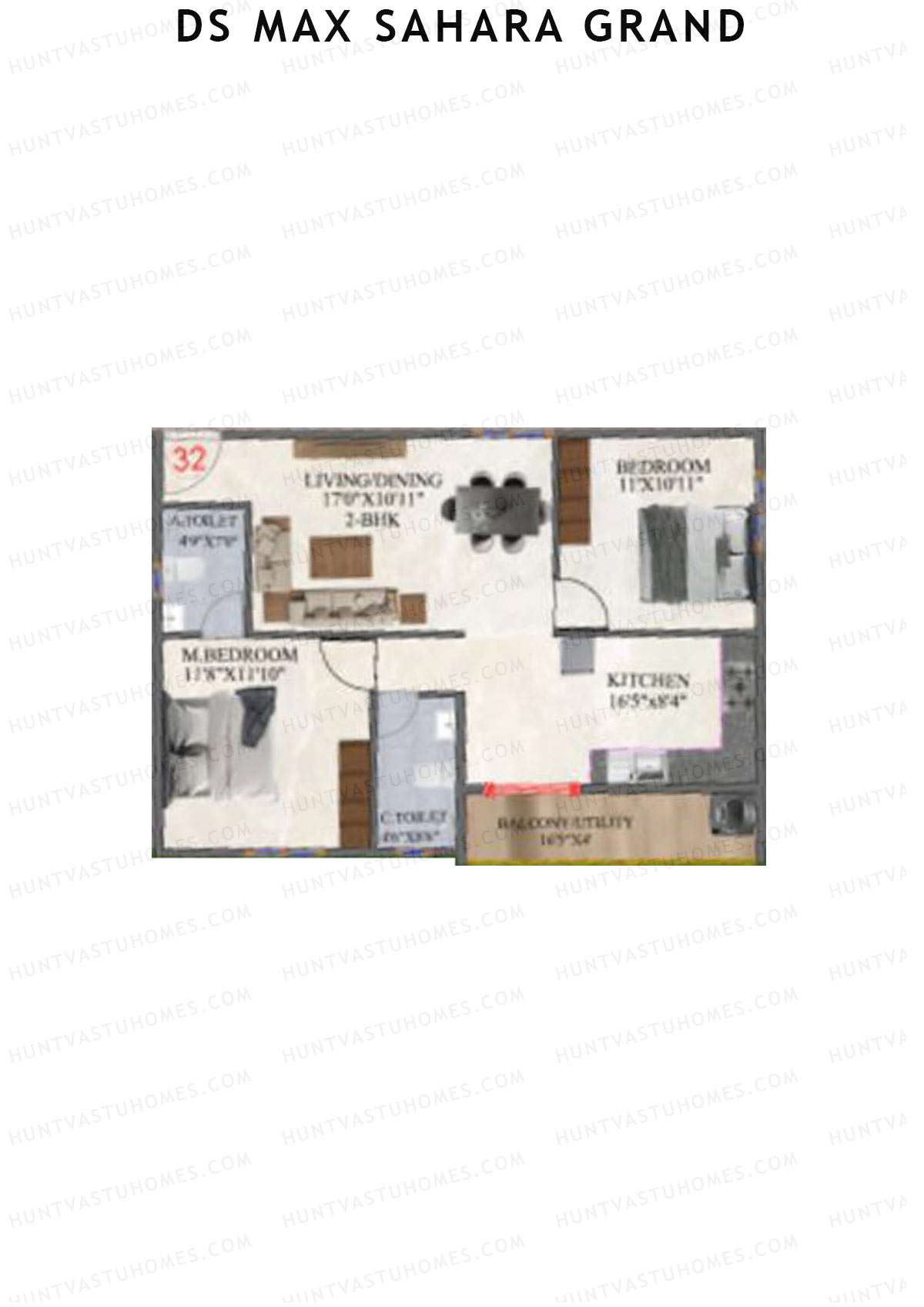 DS MAX Sahara Grand Tower 1 Unit 33 Floor Plan