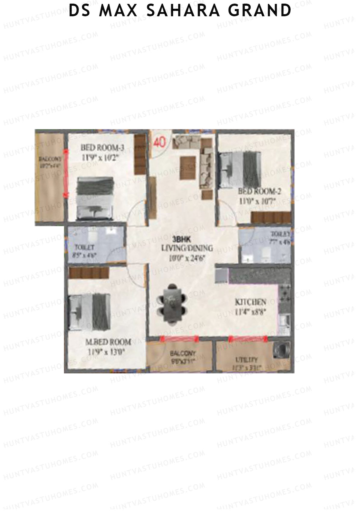 DS MAX Sahara Grand Tower 1 Unit 40 Floor Plan
