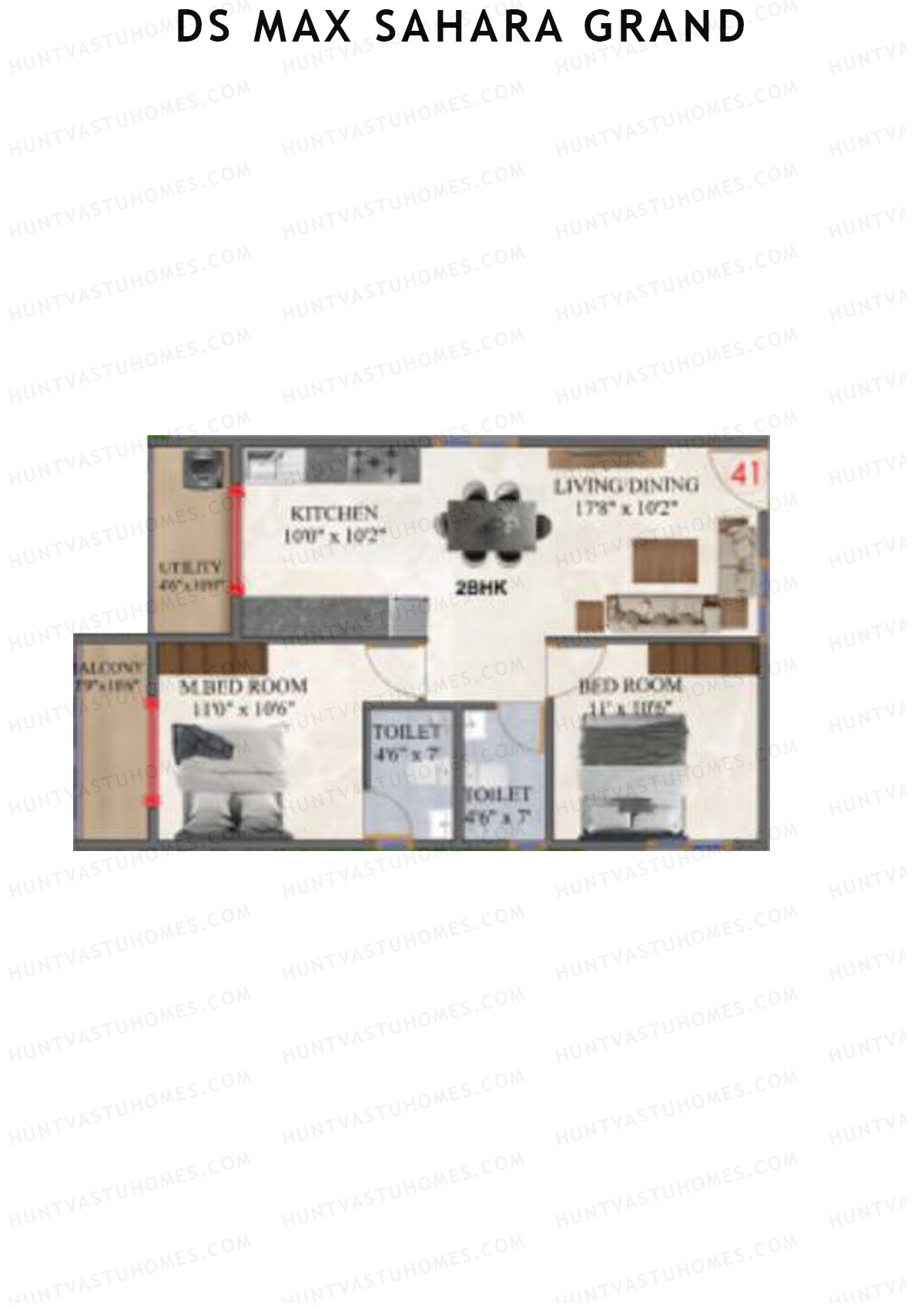 DS MAX Sahara Grand Tower 1 Unit 42 Floor Plan