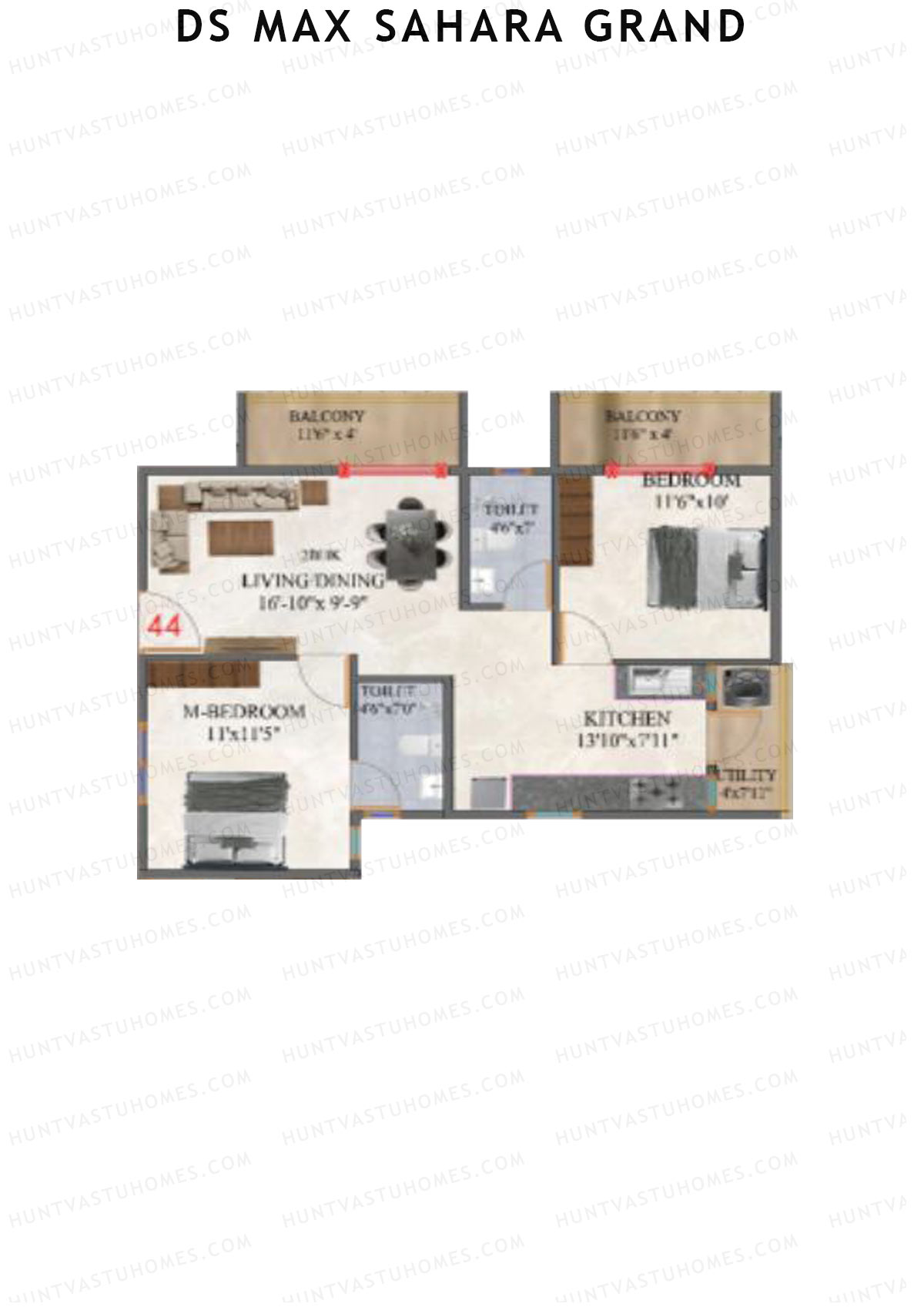 DS MAX Sahara Grand Tower 1 Unit 44 Floor Plan