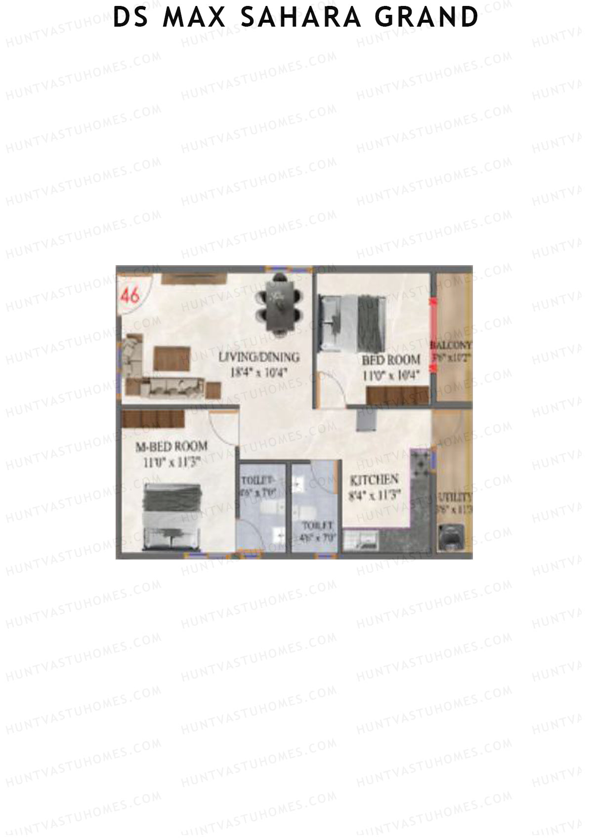 DS MAX Sahara Grand Tower 1 Unit 46 Floor Plan