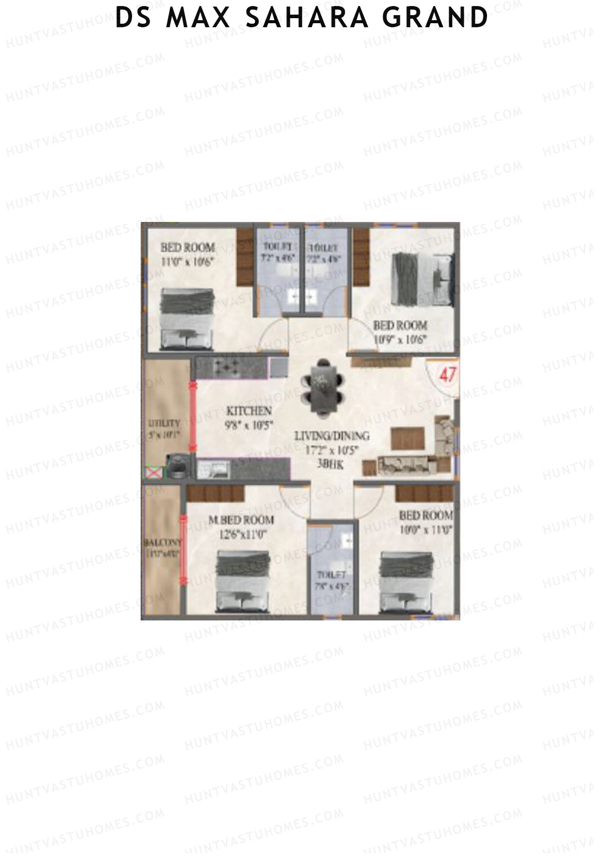 DS MAX Sahara Grand Tower 1 Unit 47 Floor Plan