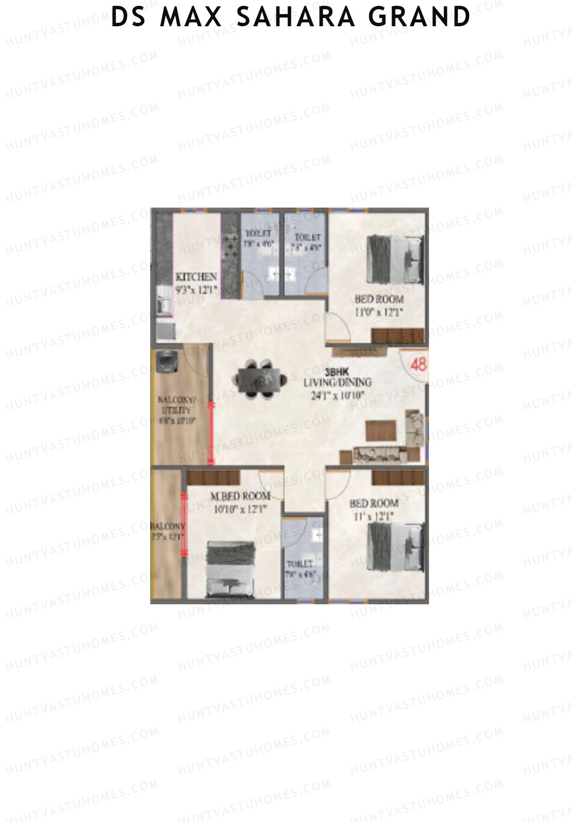 DS MAX Sahara Grand Tower 1 Unit 48 Floor Plan
