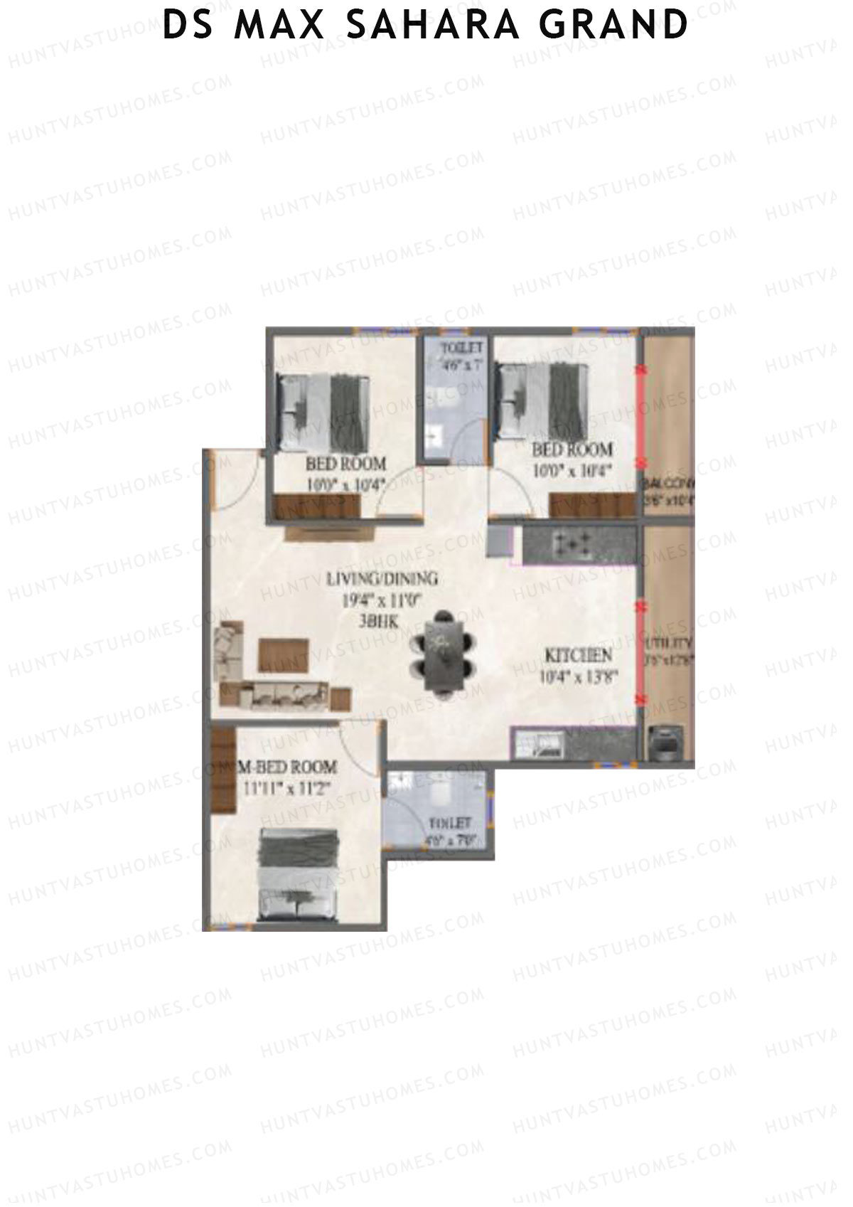 DS MAX Sahara Grand Tower 1 Unit 50 Floor Plan