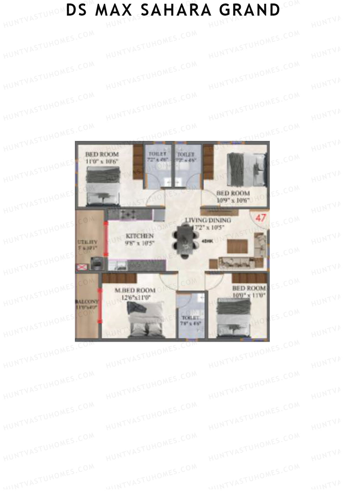 DS MAX Sahara Grand Tower 1 Unit 50 Floor Plan