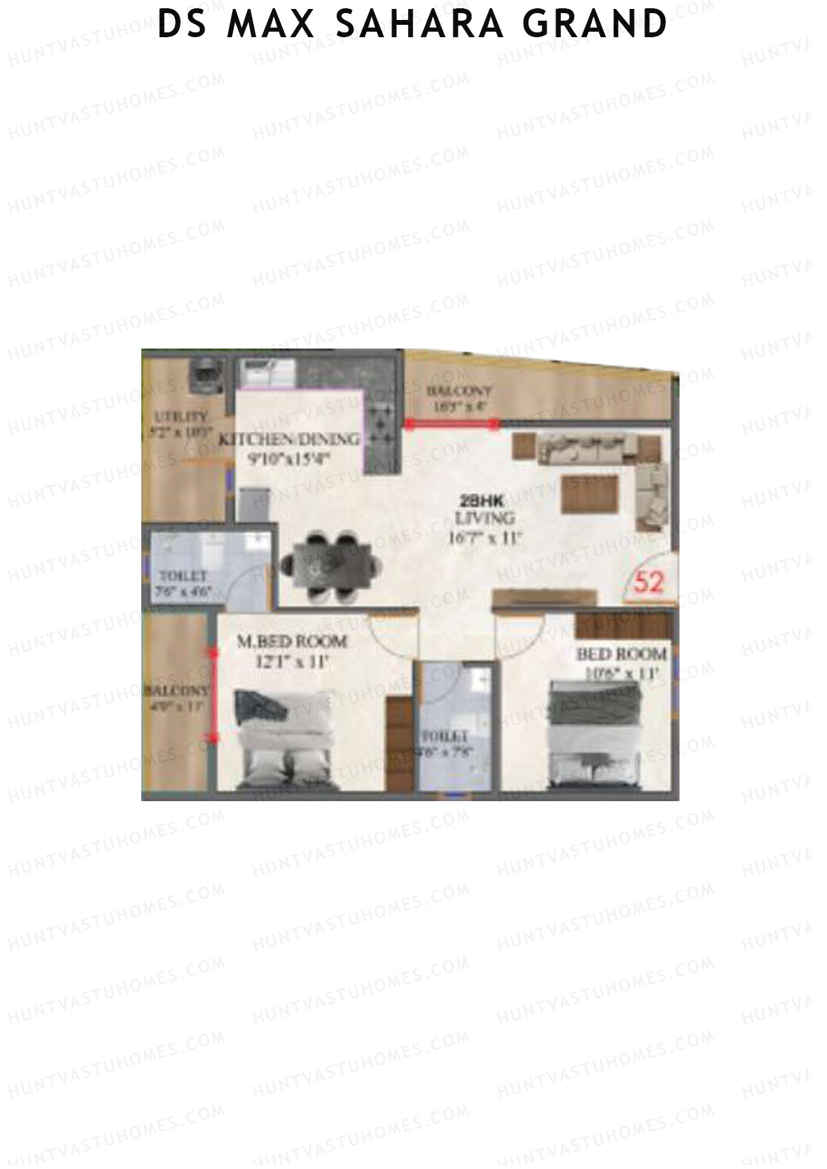 DS MAX Sahara Grand Tower 1 Unit 52 Floor Plan