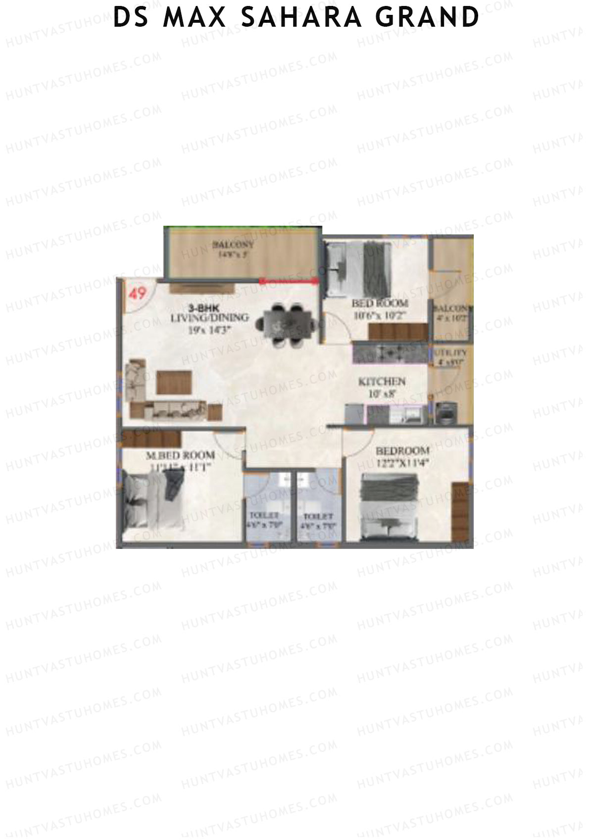 DS MAX Sahara Grand Tower 1 Unit 53 Floor Plan