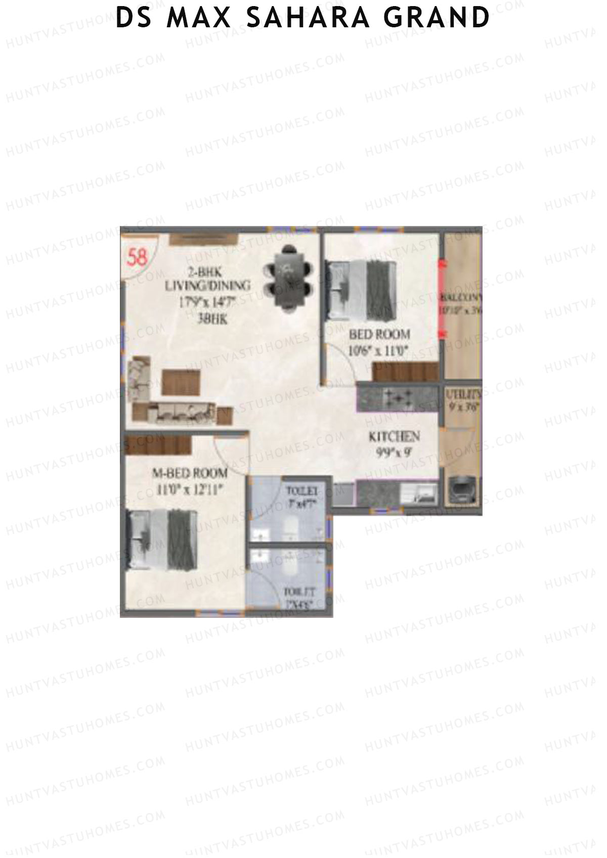 DS MAX Sahara Grand Tower 1 Unit 54 Floor Plan