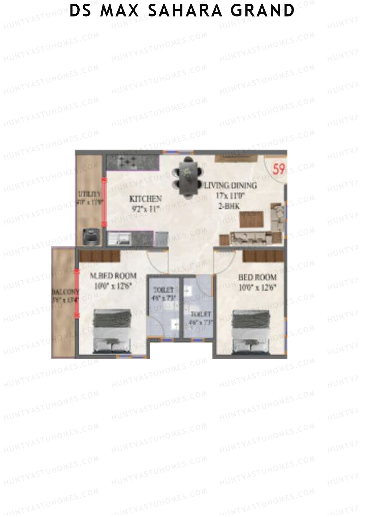DS MAX Sahara Grand Tower 1 Unit 55 Floor Plan