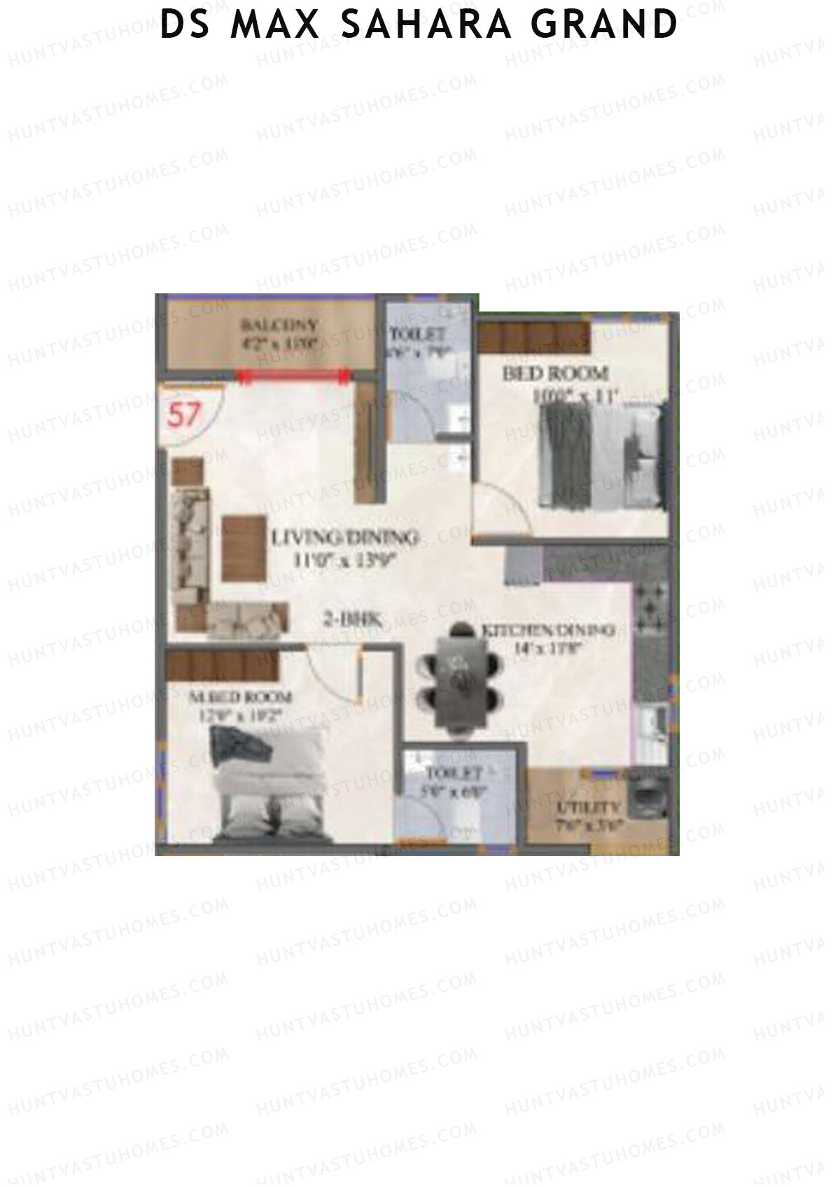 DS MAX Sahara Grand Tower 1 Unit 57 Floor Plan
