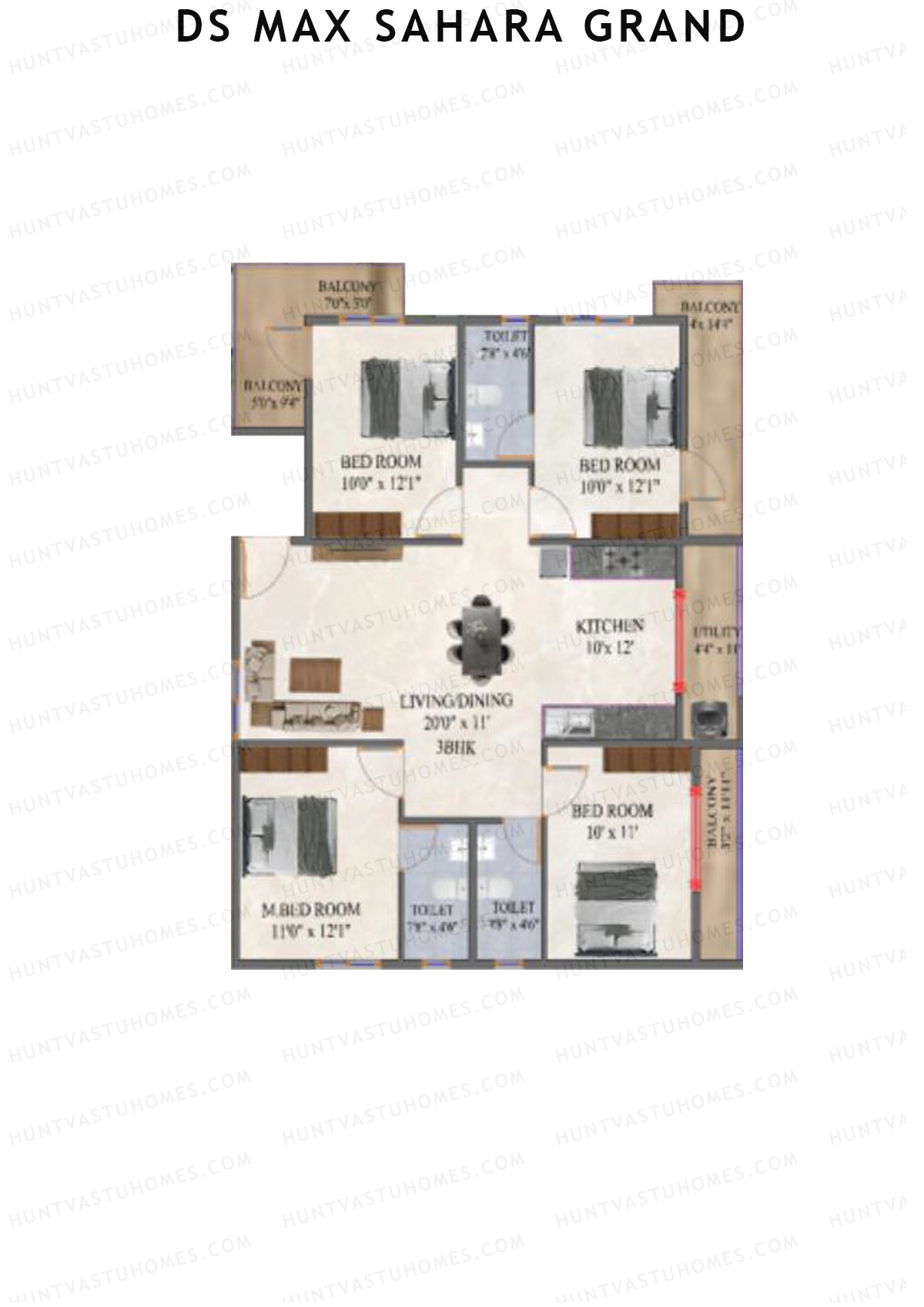 DS MAX Sahara Grand Tower 1 Unit 57 Floor Plan