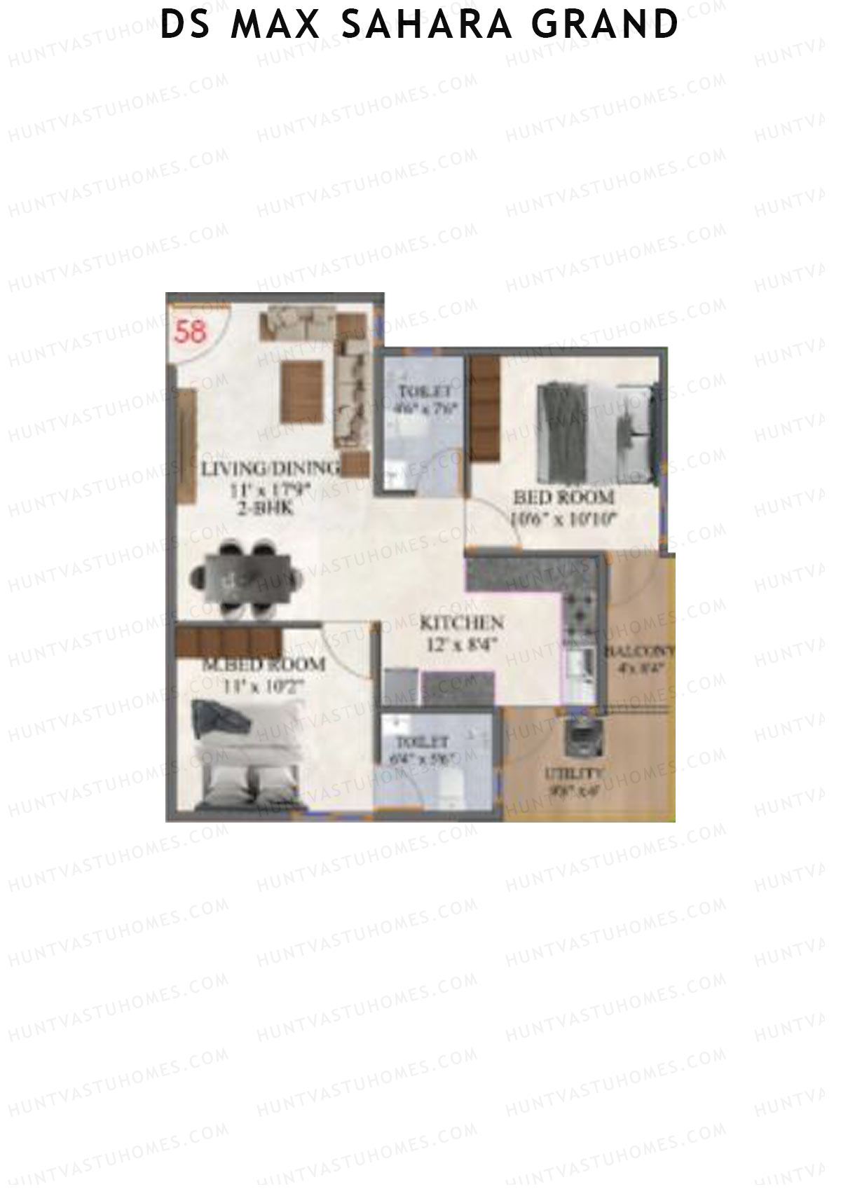 DS MAX Sahara Grand Tower 1 Unit 58 Floor Plan