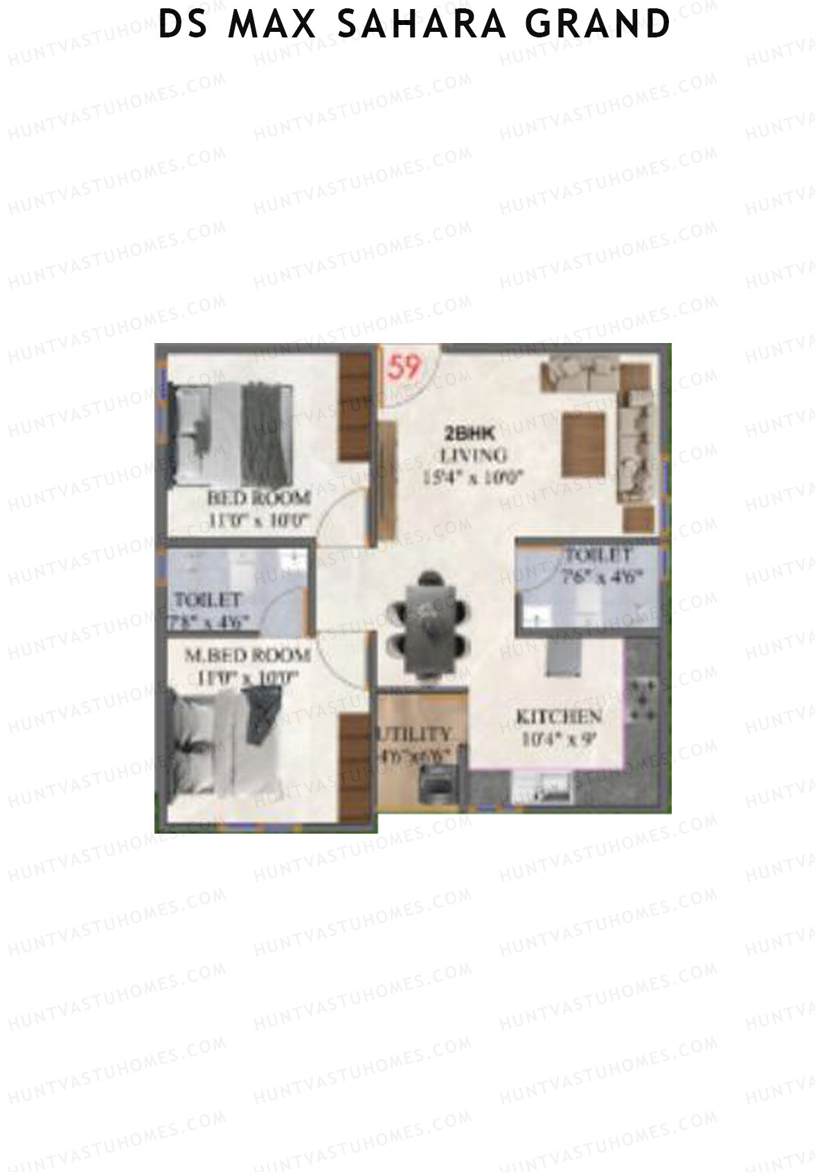 DS MAX Sahara Grand Tower 1 Unit 59 Floor Plan