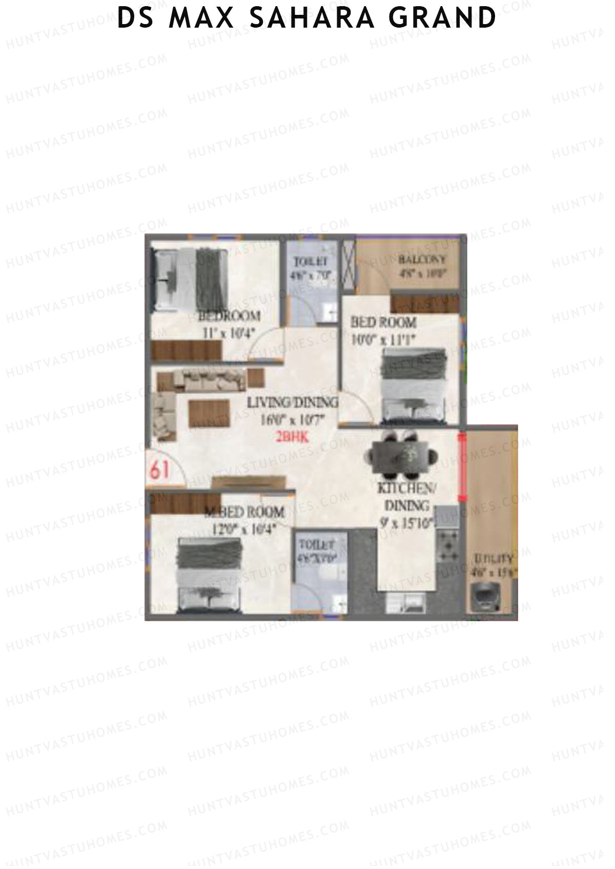 DS MAX Sahara Grand Tower 1 Unit 61 Floor Plan