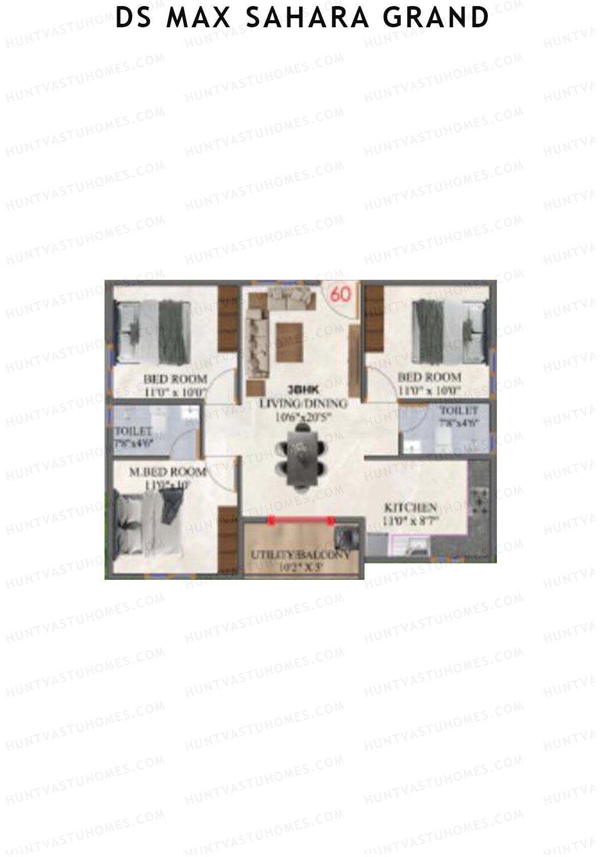 DS MAX Sahara Grand Tower 1 Unit 62 Floor Plan