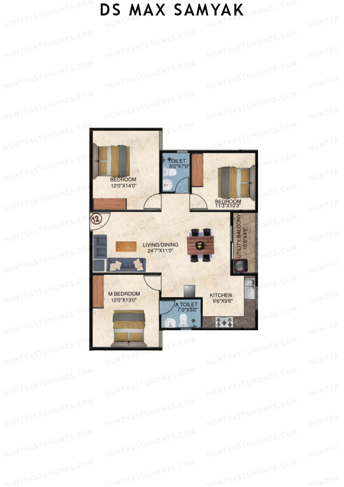 DS MAX Samyak Block A Unit 16  Floor Plan