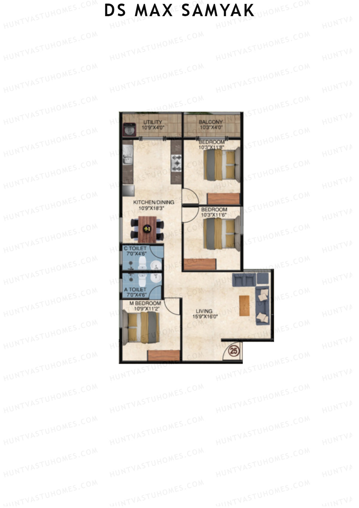 DS MAX Samyak Block A Unit 25  Floor Plan