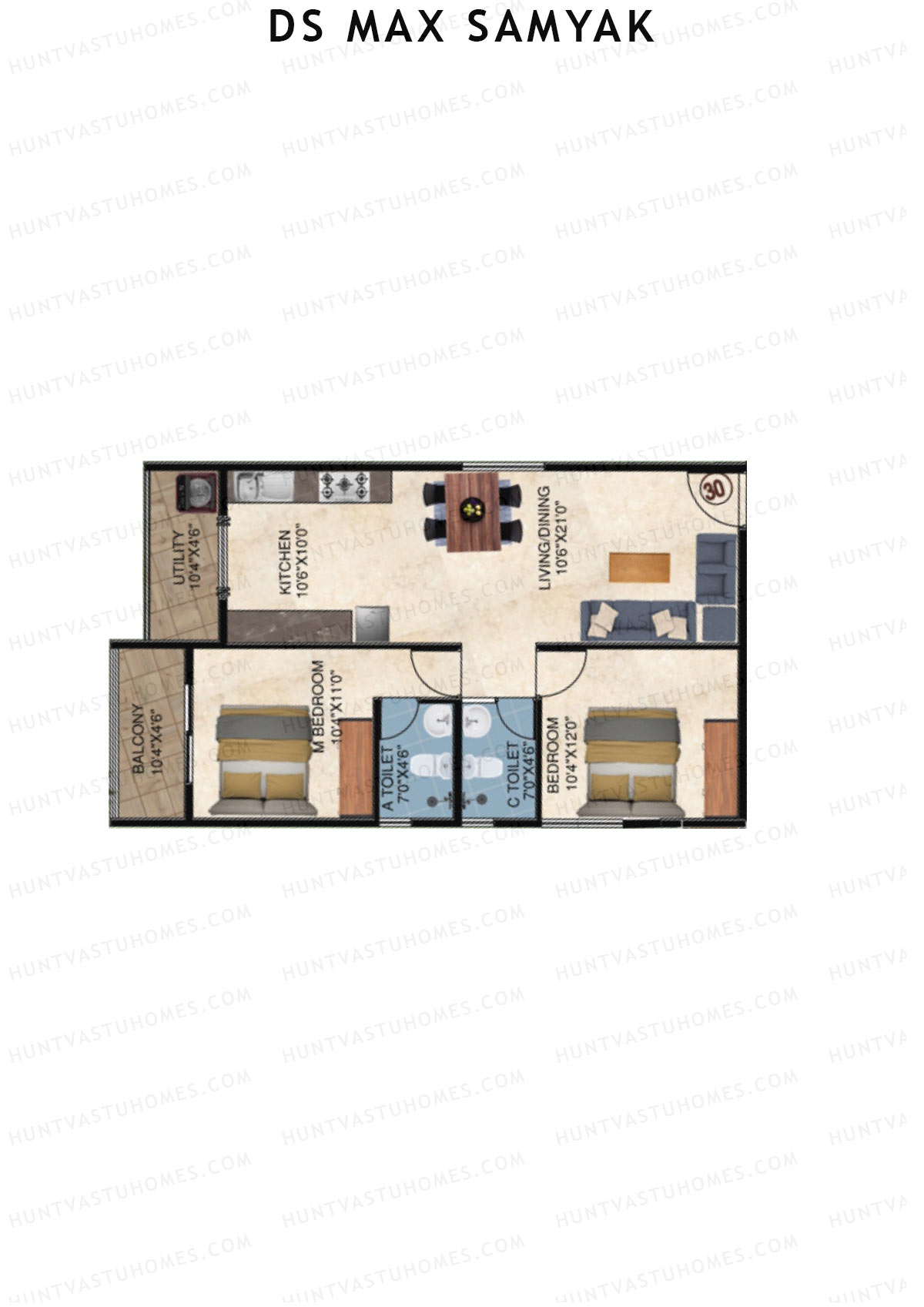 DS MAX Samyak Block A Unit 30  Floor Plan