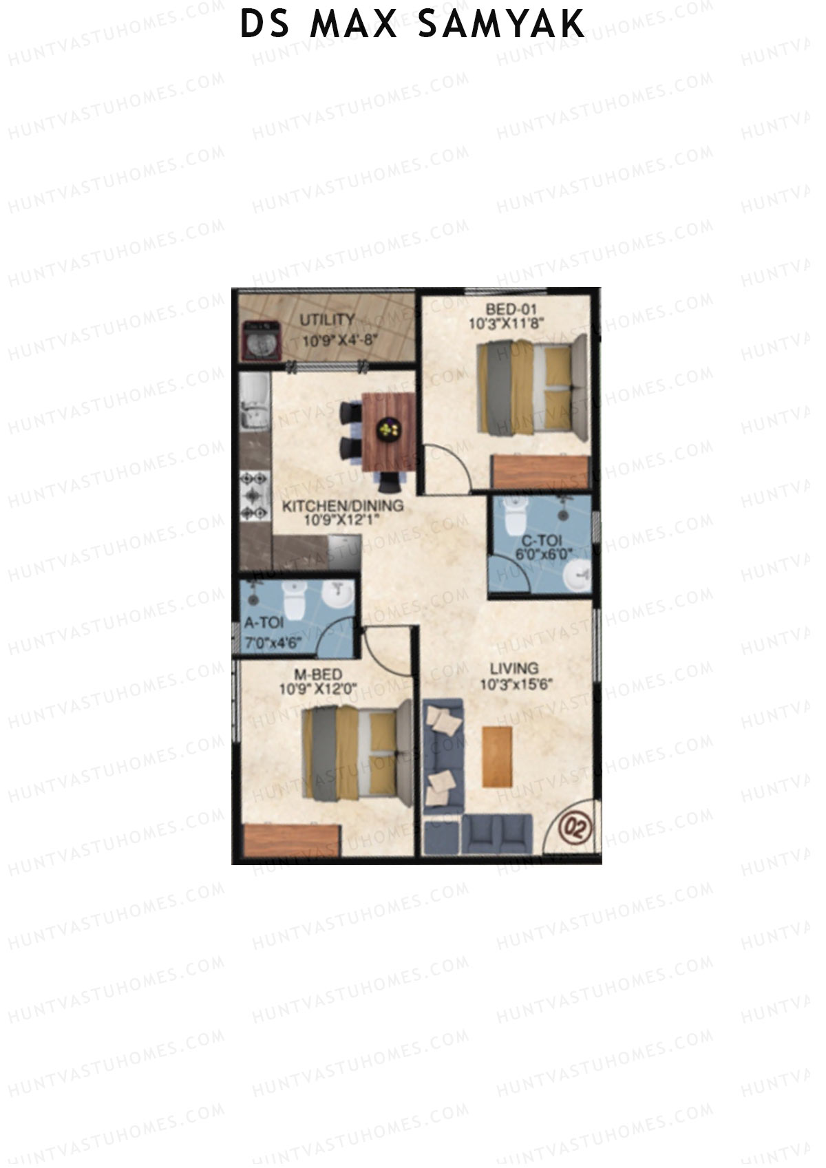 DS MAX Samyak Block A Unit 4  Floor Plan