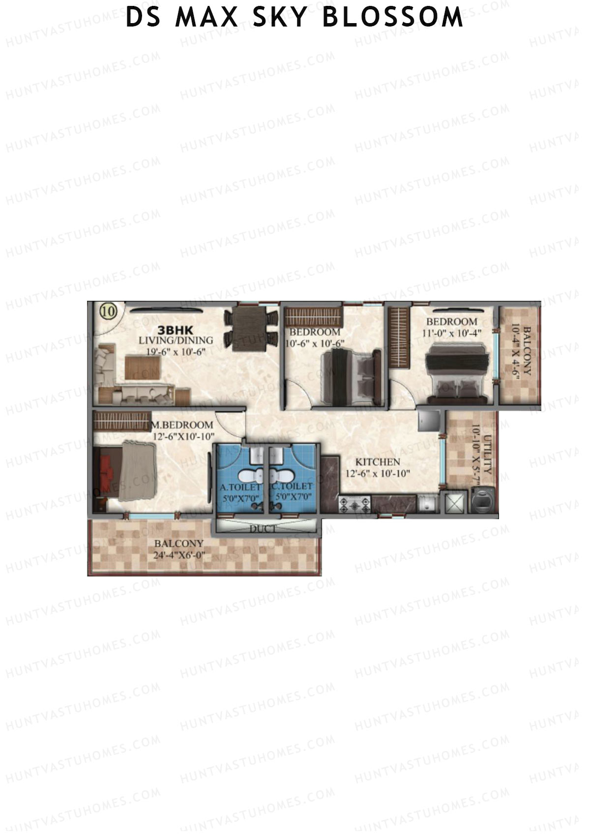 DS Max Sky Blossom Tower 1 Unit 10 Floor Plan