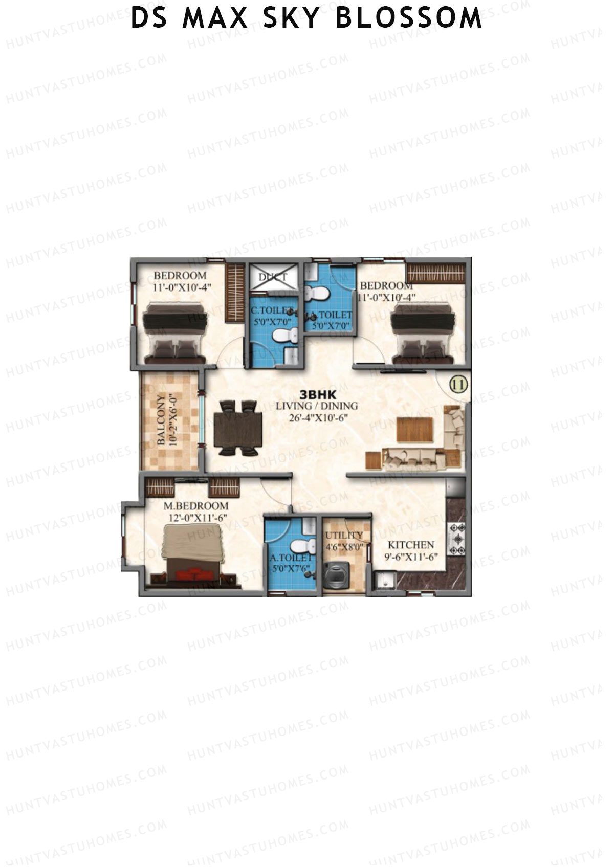 DS Max Sky Blossom Tower 1 Unit 11 Floor Plan