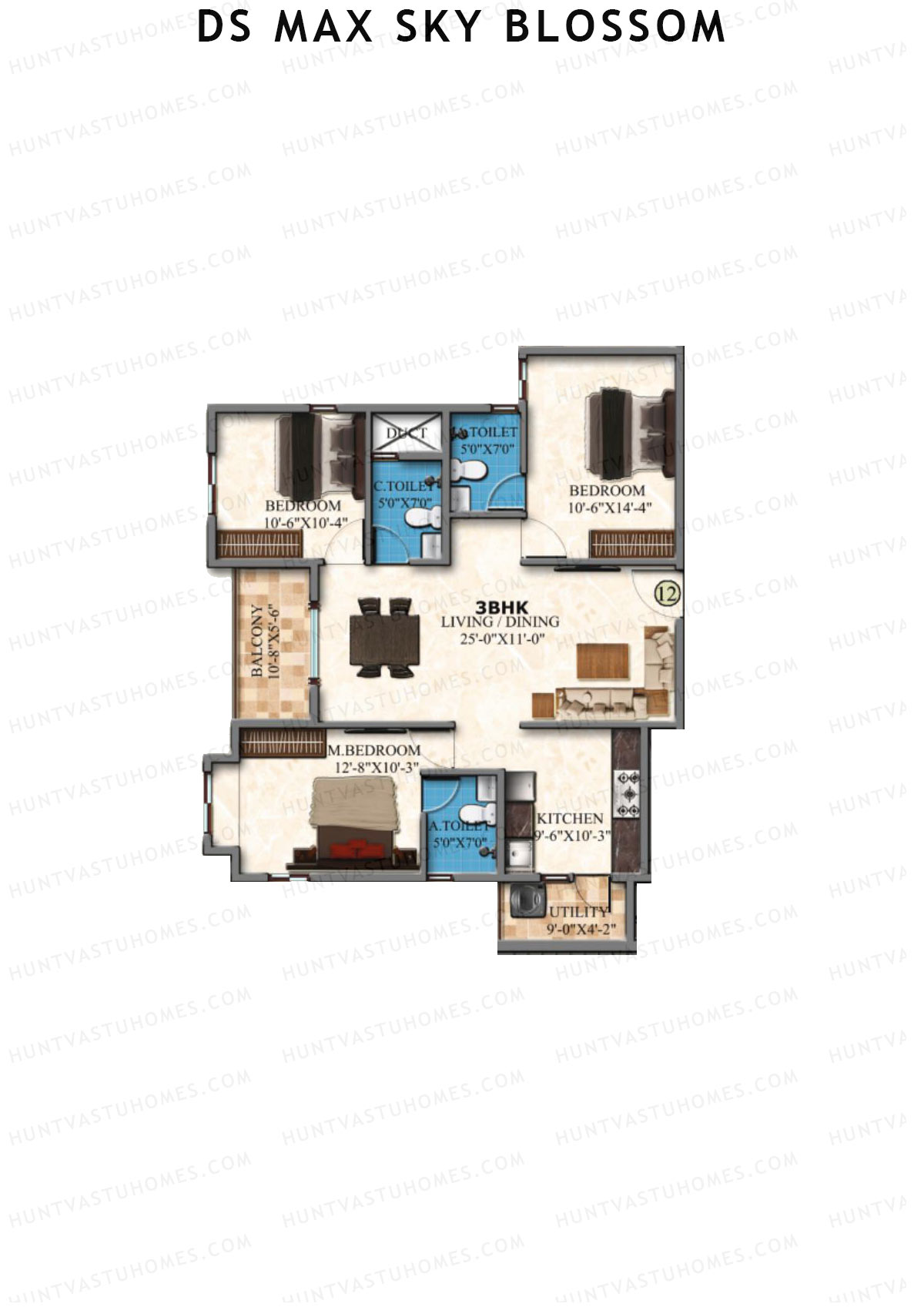DS Max Sky Blossom Tower 1 Unit 12 Floor Plan