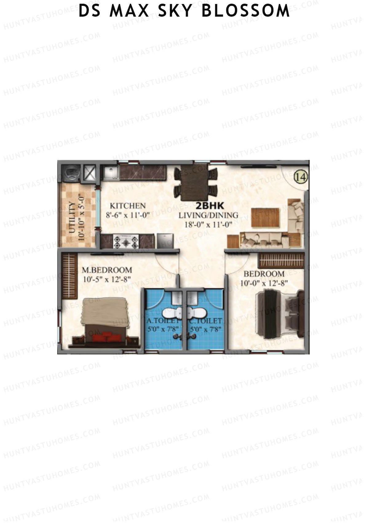 DS Max Sky Blossom Tower 1 Unit 14 Floor Plan