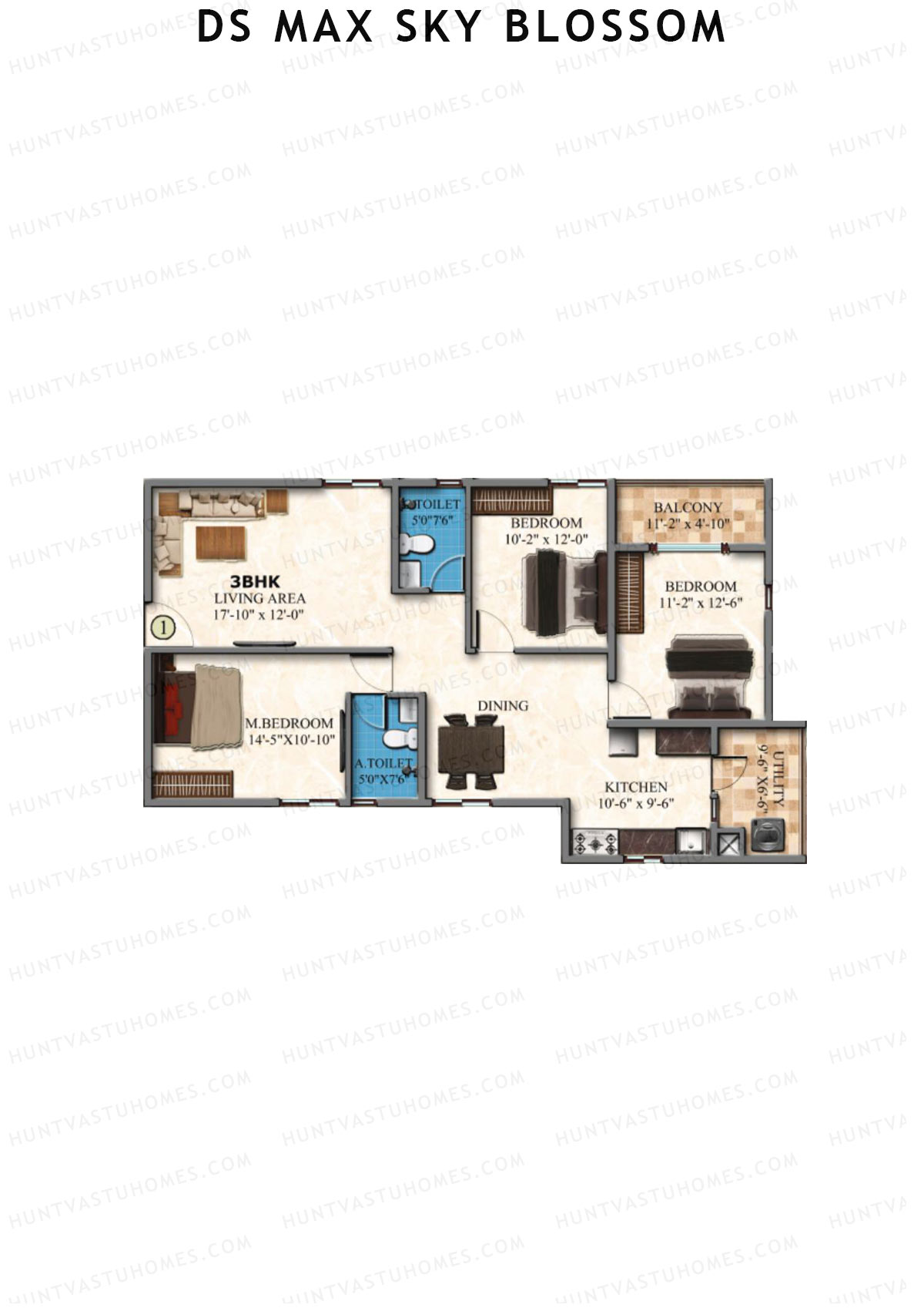 DS Max Sky Blossom Tower 1 Unit 1 Floor Plan