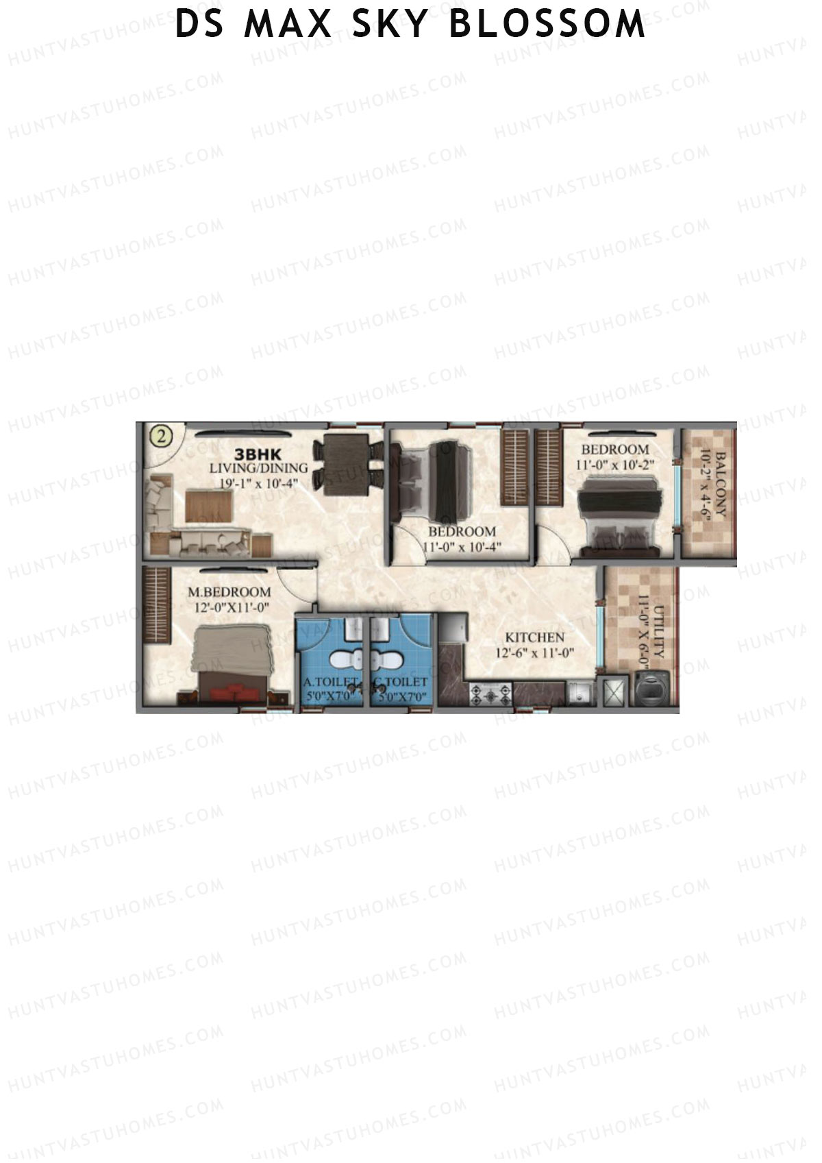 DS Max Sky Blossom Tower 1 Unit 2 Floor Plan