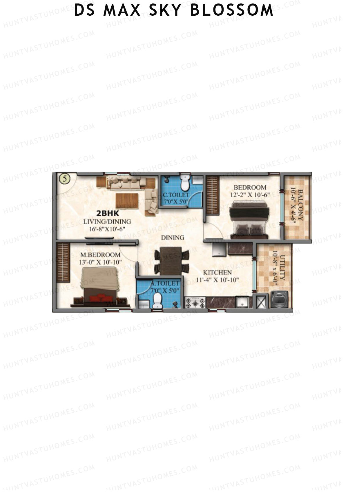 DS Max Sky Blossom Tower 1 Unit 5 Floor Plan