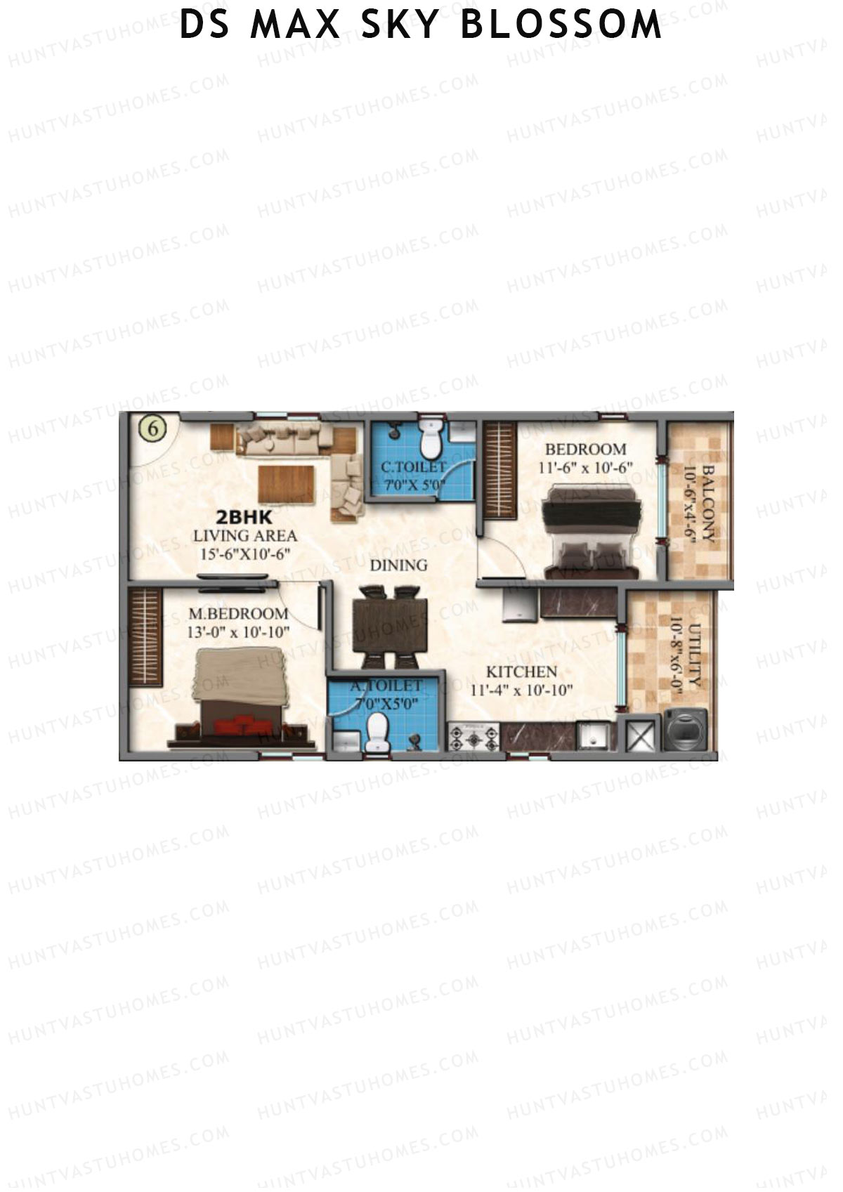 DS Max Sky Blossom Tower 1 Unit 6 Floor Plan