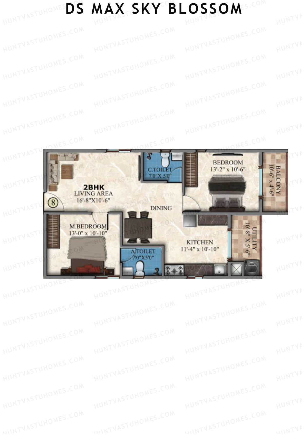 DS Max Sky Blossom Tower 1 Unit 8 Floor Plan