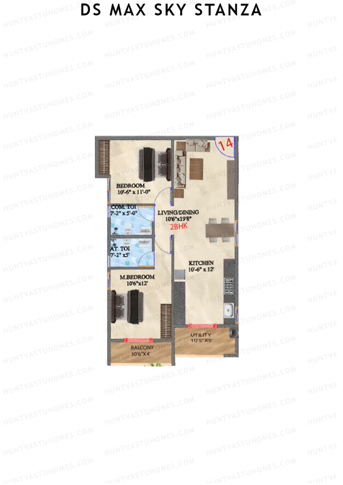 DS MAX Sky Stanza Block A Unit 15 Floor Plan