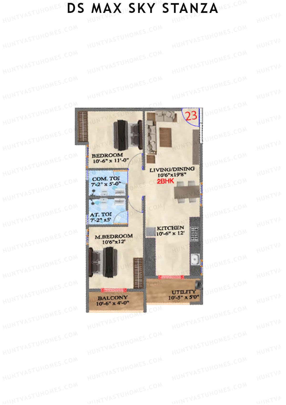DS MAX Sky Stanza Block A Unit 25 Floor Plan