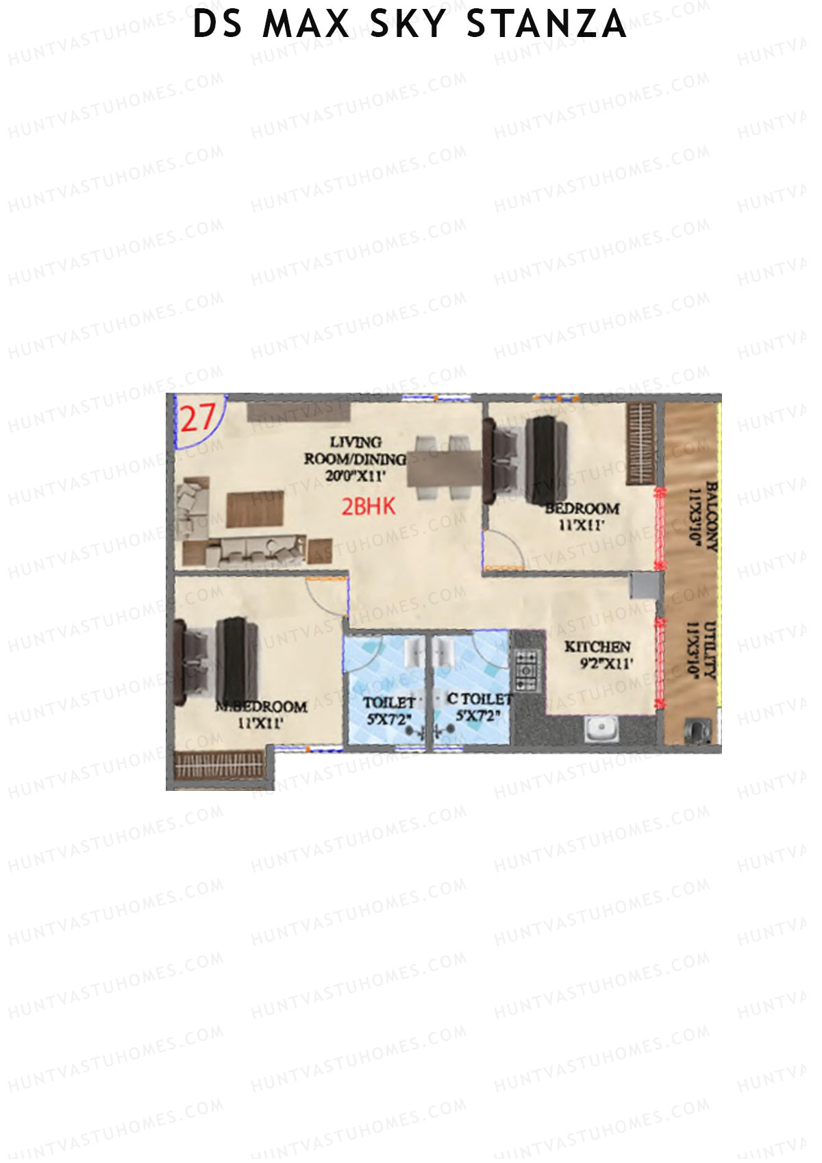 DS MAX Sky Stanza Block A Unit 27 Floor Plan