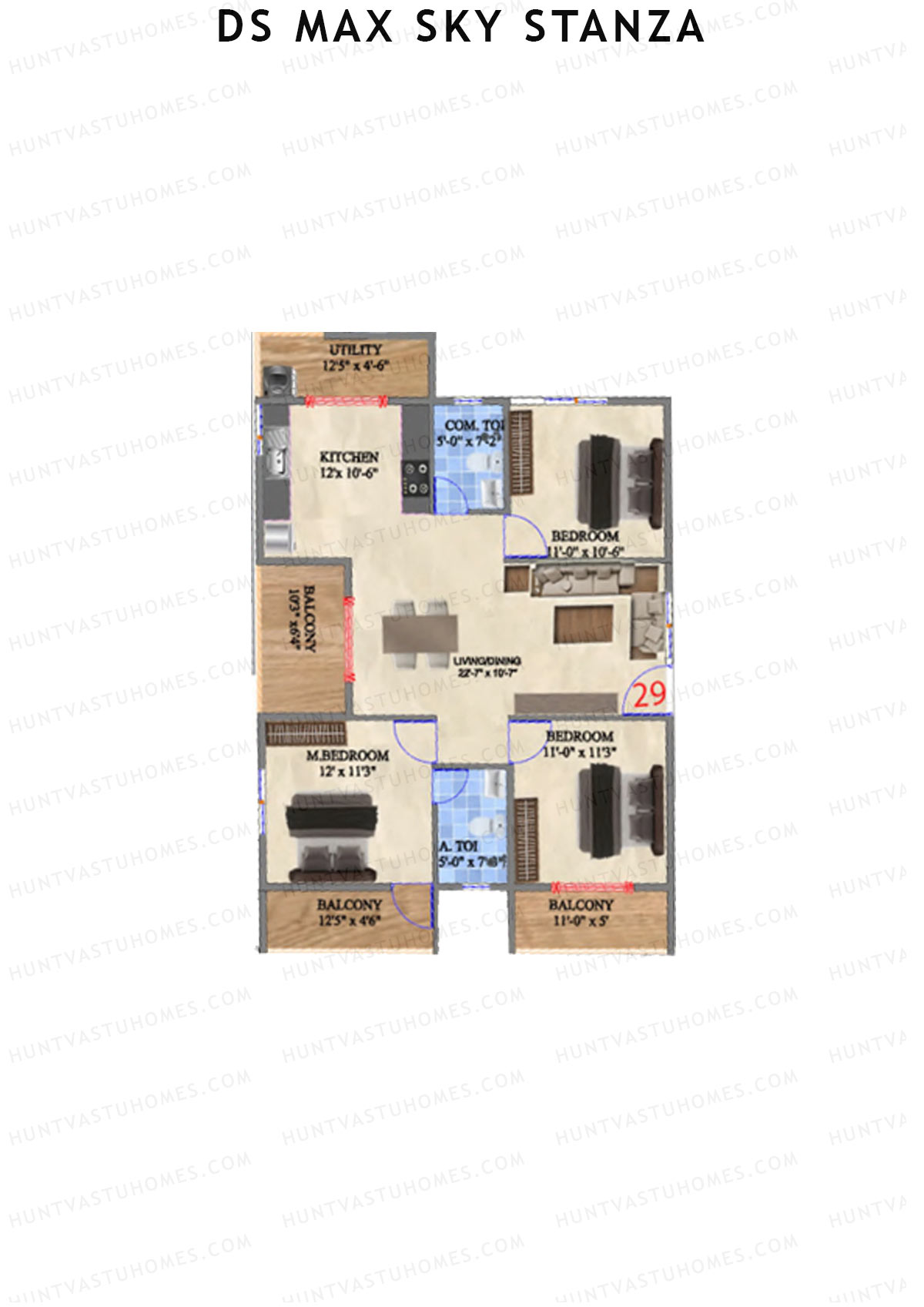 DS MAX Sky Stanza Block A Unit 29 Floor Plan