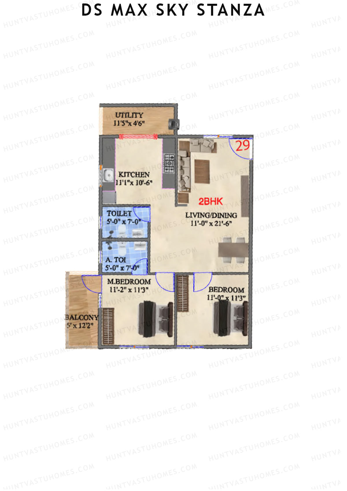 DS MAX Sky Stanza Block A Unit 30 Floor Plan