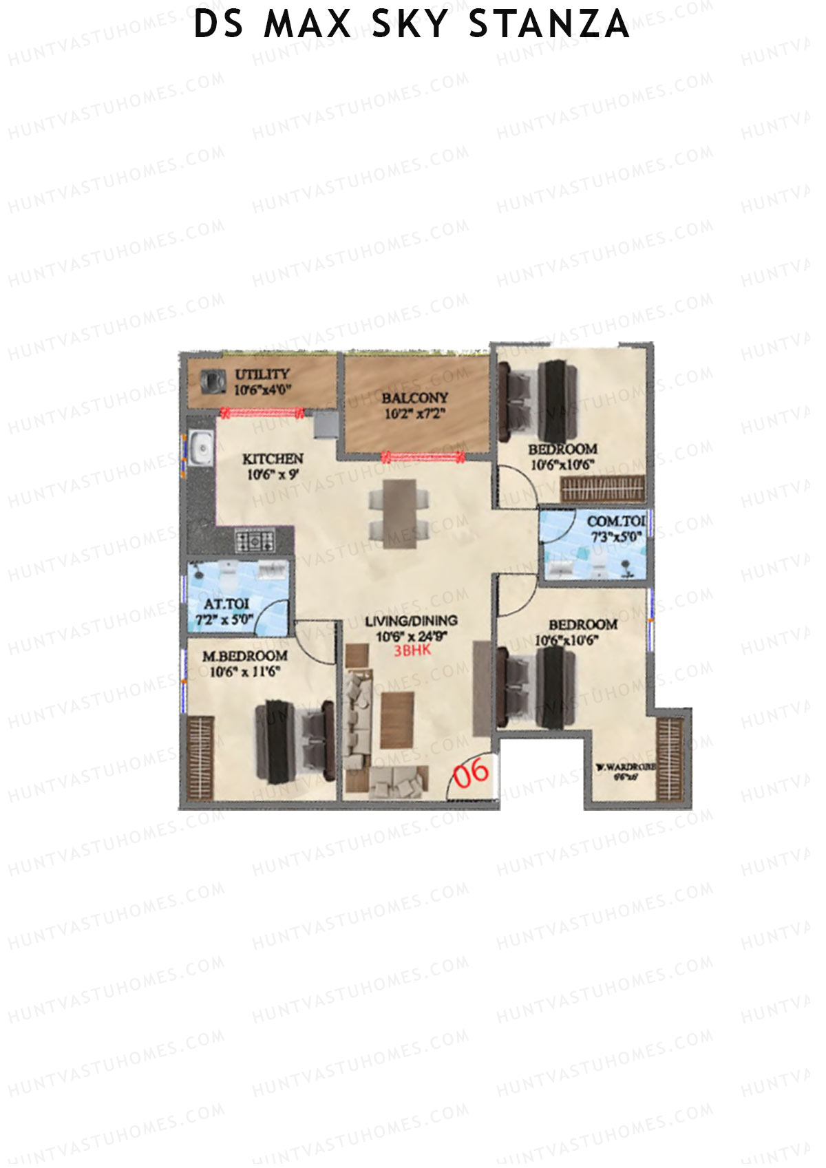 DS MAX Sky Stanza Block A Unit 6 Floor Plan