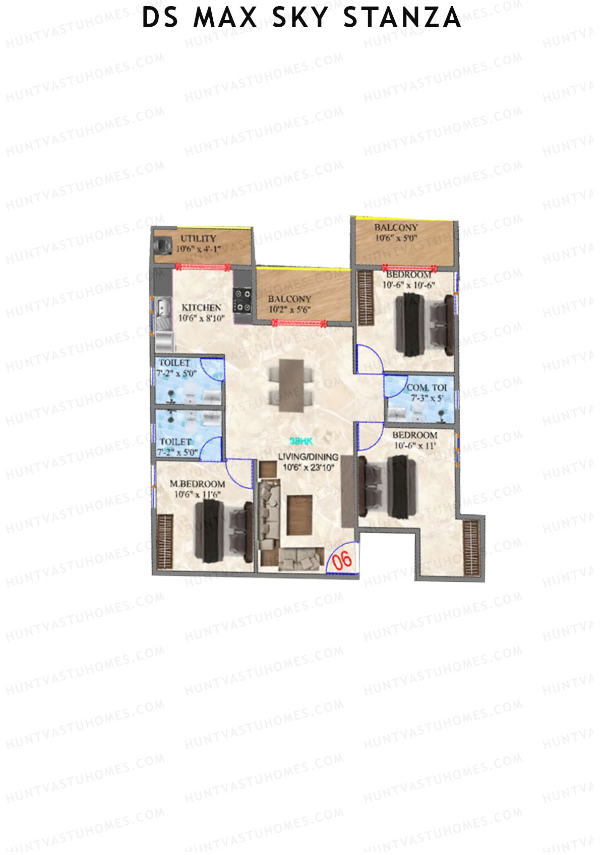 DS MAX Sky Stanza Block A Unit 6 Floor Plan