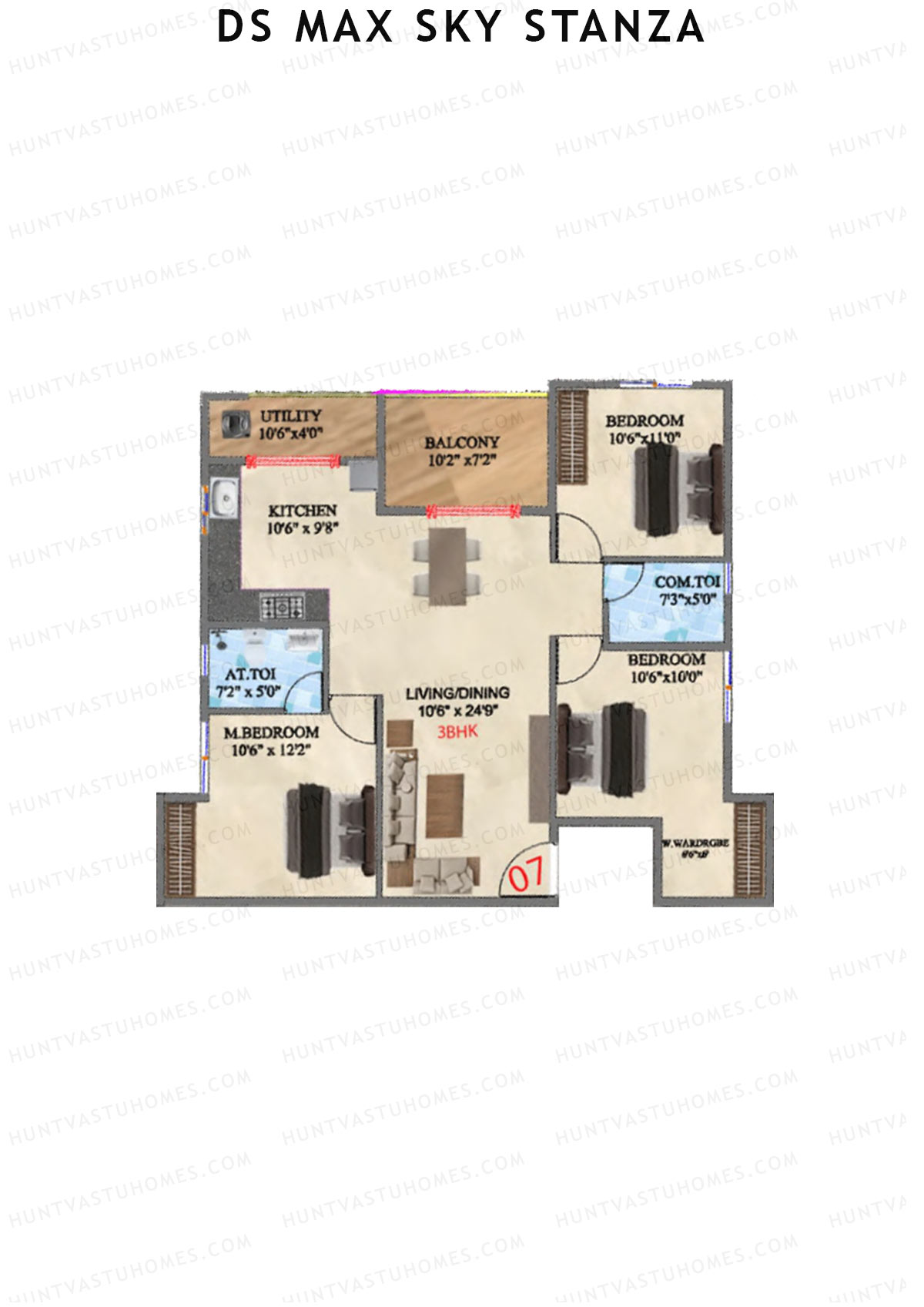 DS MAX Sky Stanza Block A Unit 8 Floor Plan